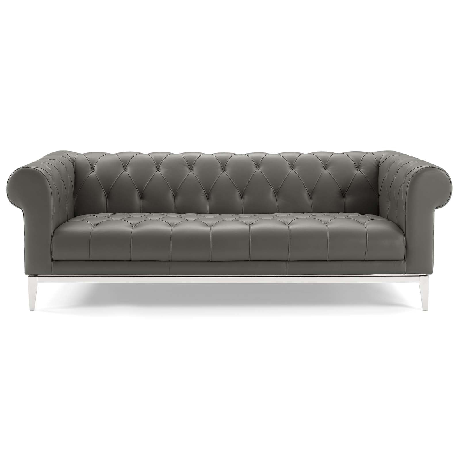 Idyll Tufted Button Upholstered Leather Chesterfield Sofa - East Shore Modern Home Furnishings