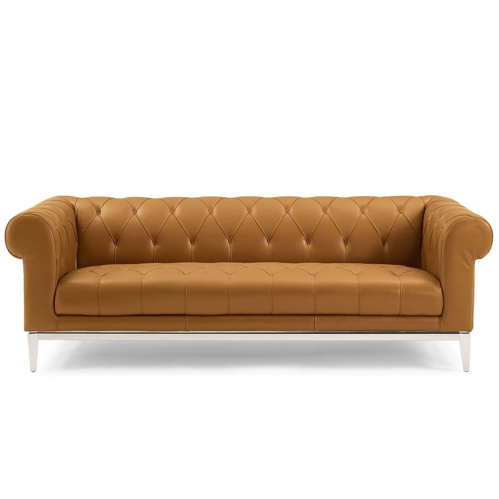 Idyll Tufted Button Upholstered Leather Chesterfield Sofa - East Shore Modern Home Furnishings