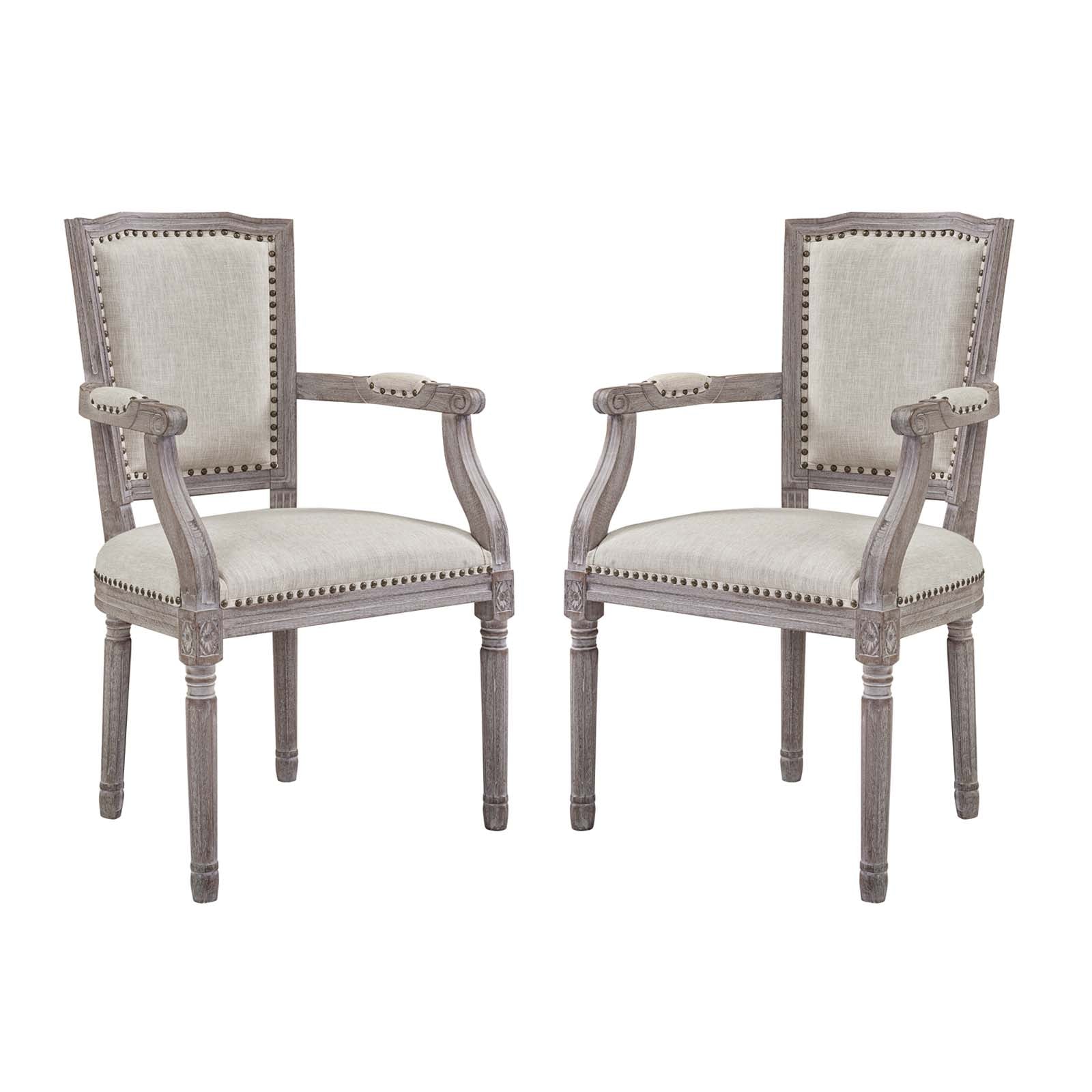 Penchant Dining Armchair Upholstered Fabric Set of 2
