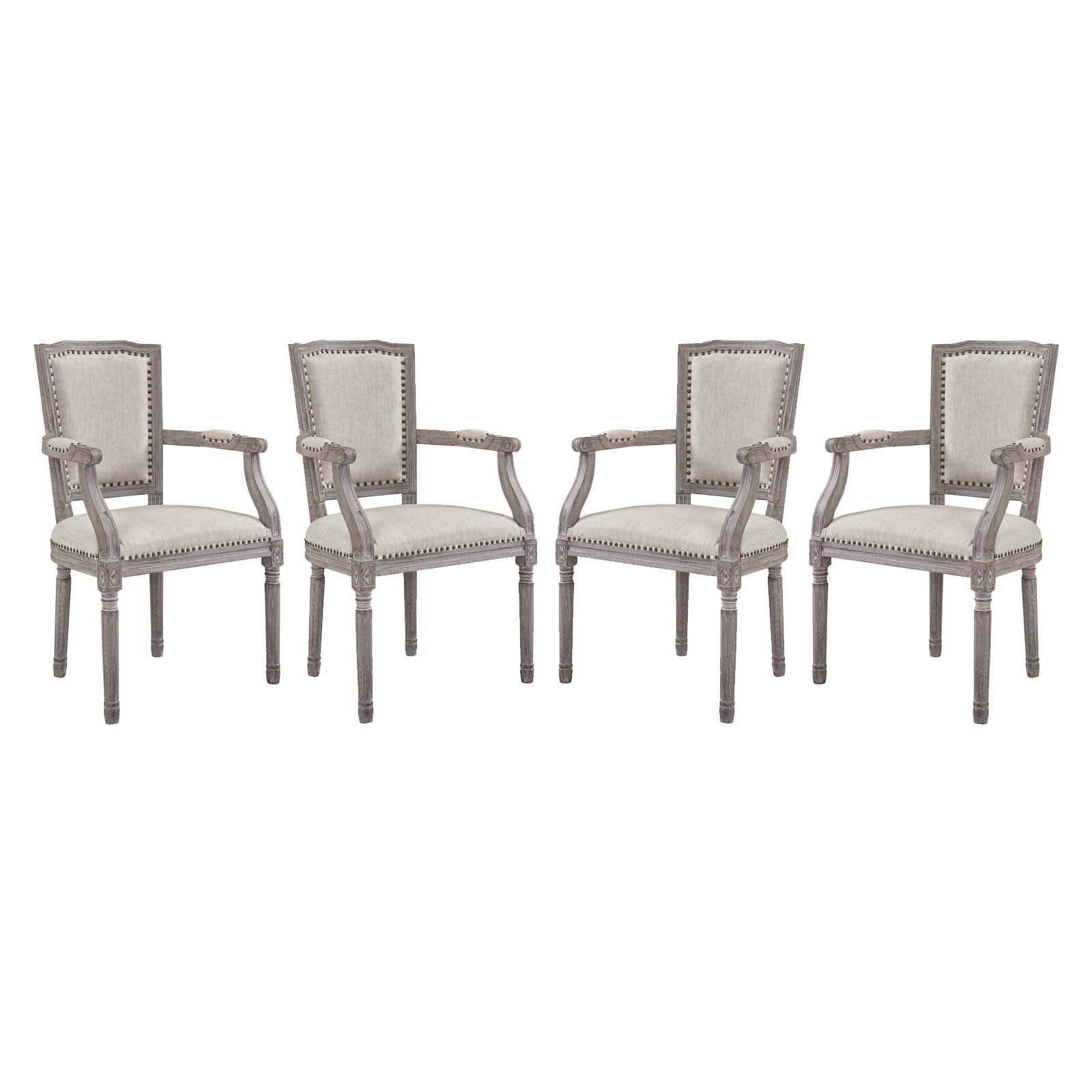 Penchant Dining Armchair Upholstered Fabric Set of 4 - East Shore Modern Home Furnishings