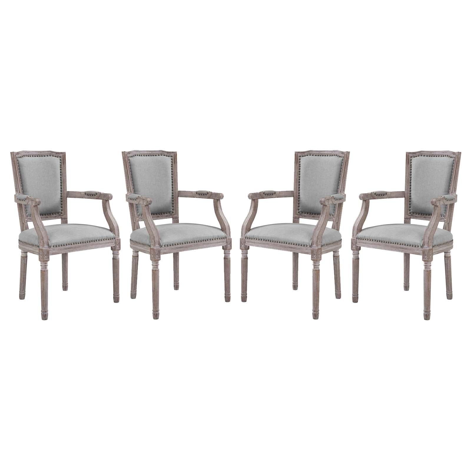 Penchant Dining Armchair Upholstered Fabric Set of 4 - East Shore Modern Home Furnishings
