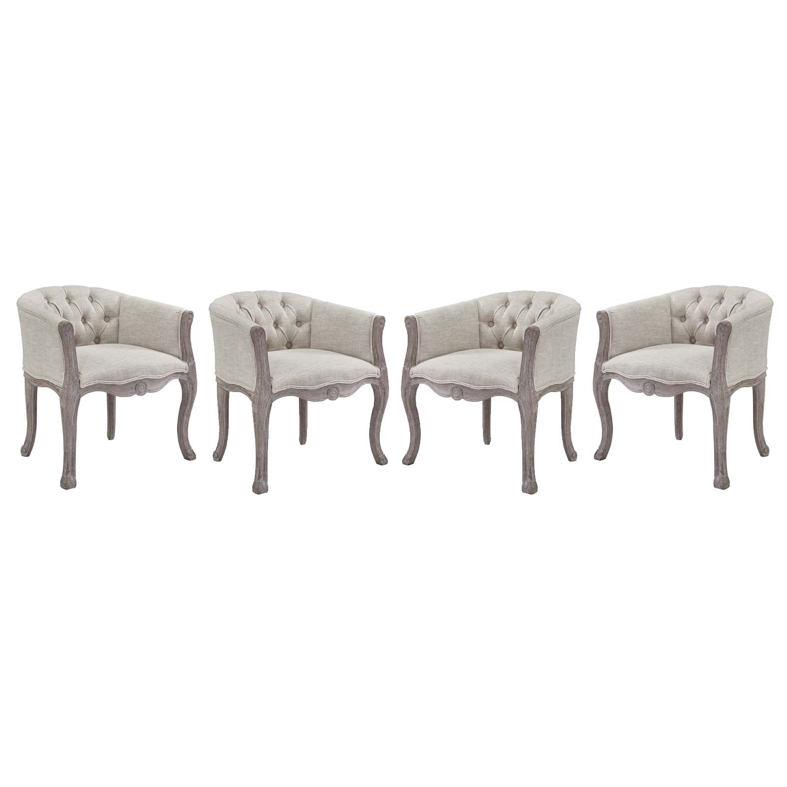Crown Dining Armchair Upholstered Fabric Set of 4 - East Shore Modern Home Furnishings