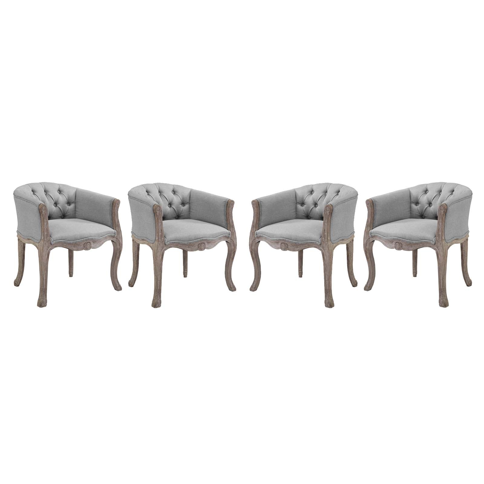 Crown Dining Armchair Upholstered Fabric Set of 4 - East Shore Modern Home Furnishings