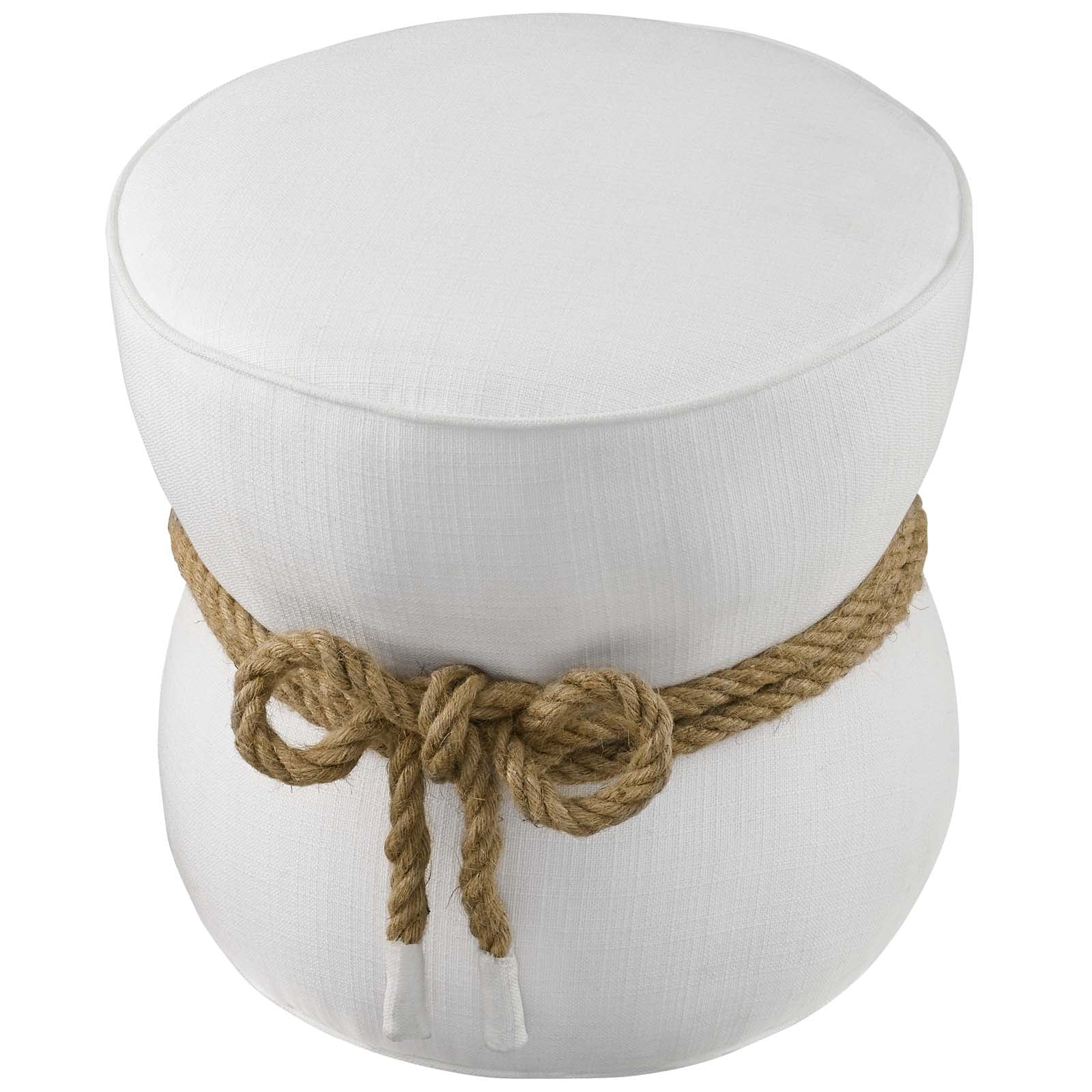 Beat Nautical Rope Upholstered Fabric Ottoman