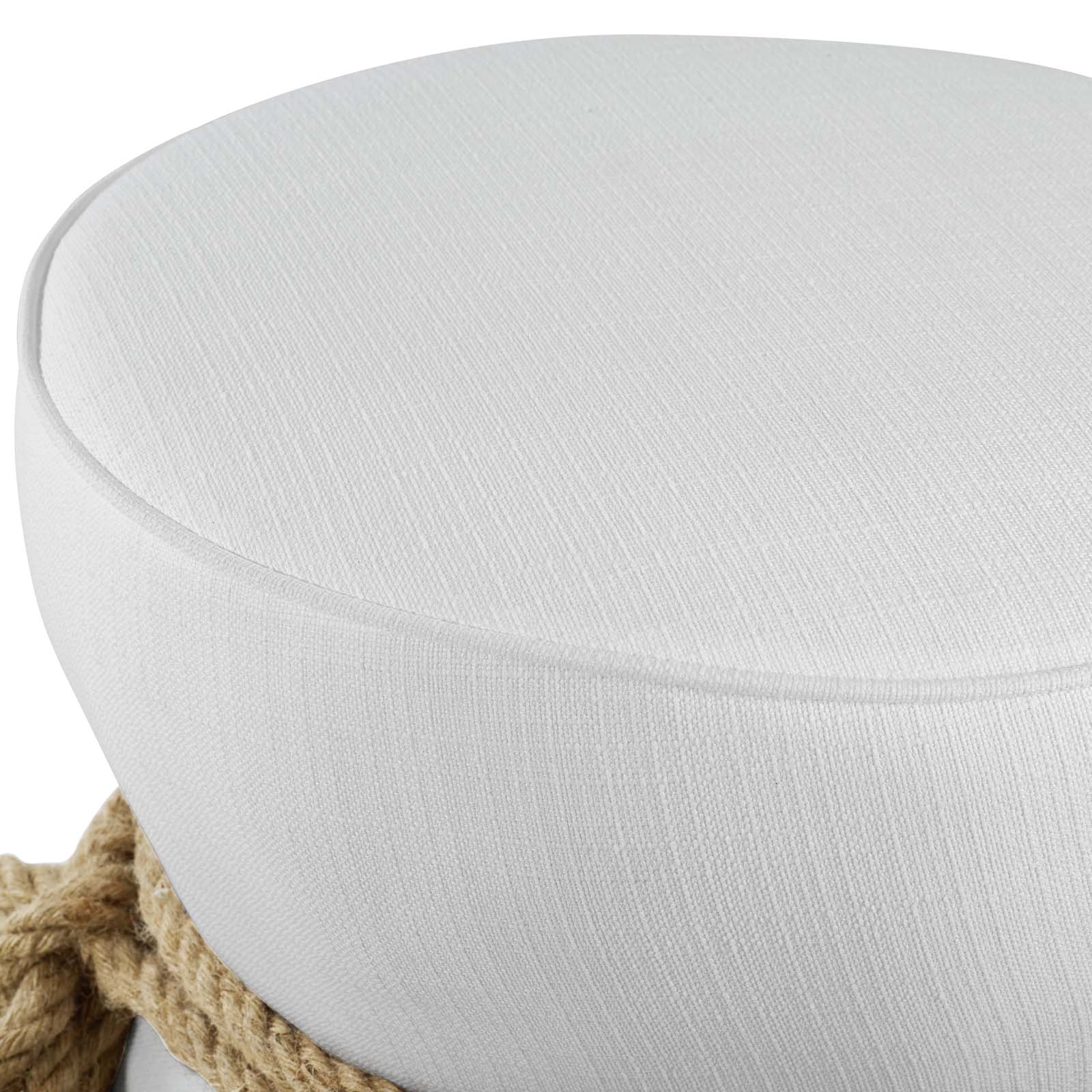 Beat Nautical Rope Upholstered Fabric Ottoman - East Shore Modern Home Furnishings