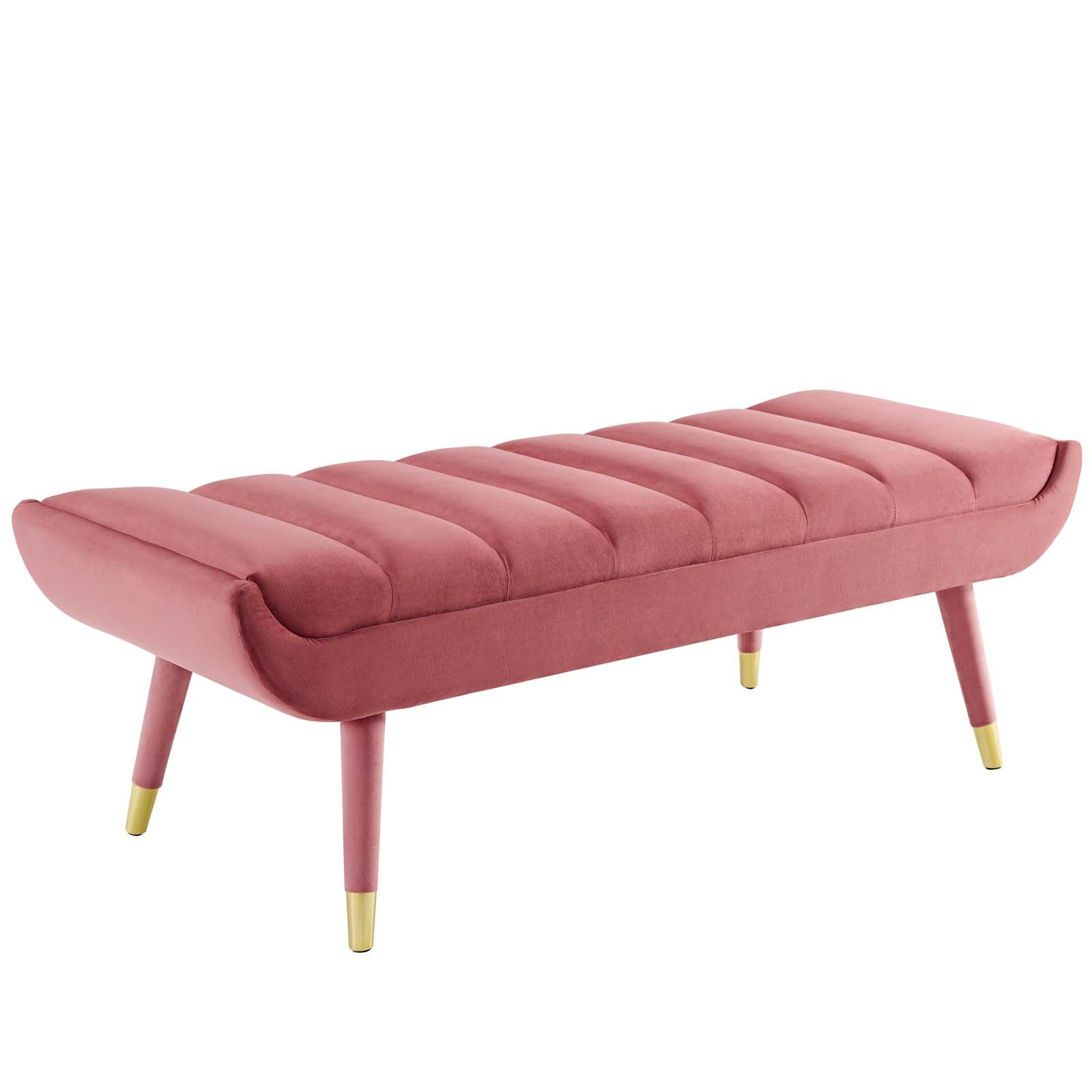 Guess Channel Tufted Performance Velvet Accent Bench - East Shore Modern Home Furnishings