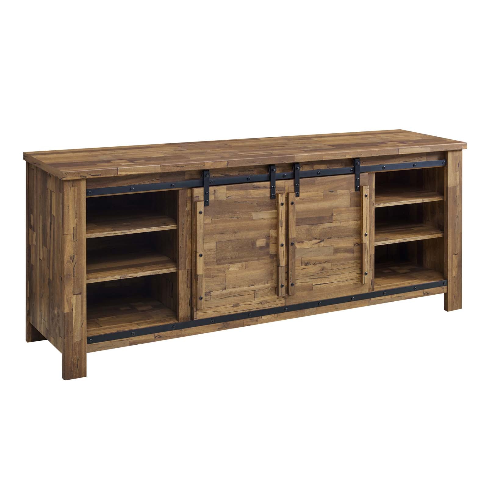 Cheshire 71" Rustic Sliding Door TV Stand - East Shore Modern Home Furnishings