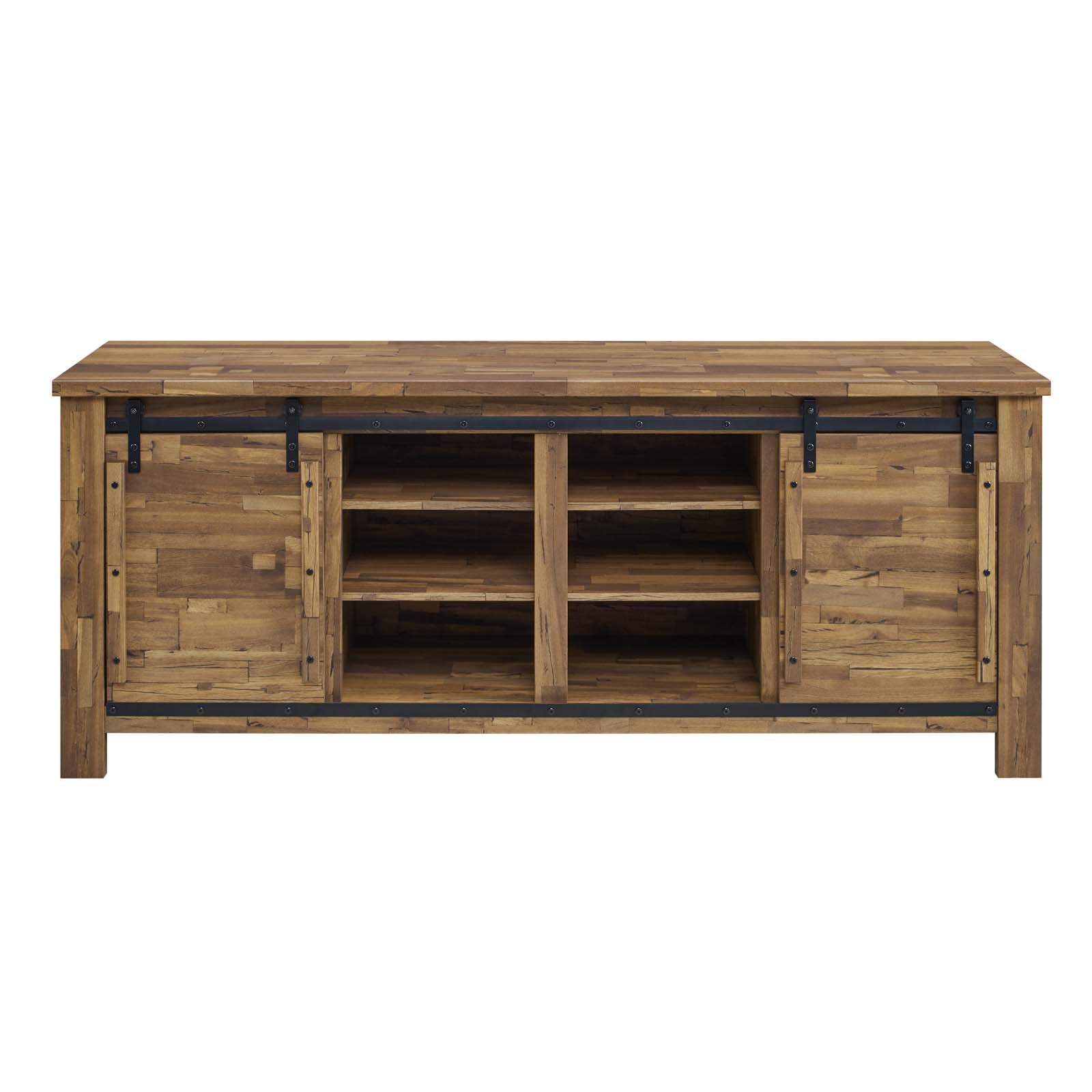 Cheshire 71" Rustic Sliding Door TV Stand - East Shore Modern Home Furnishings