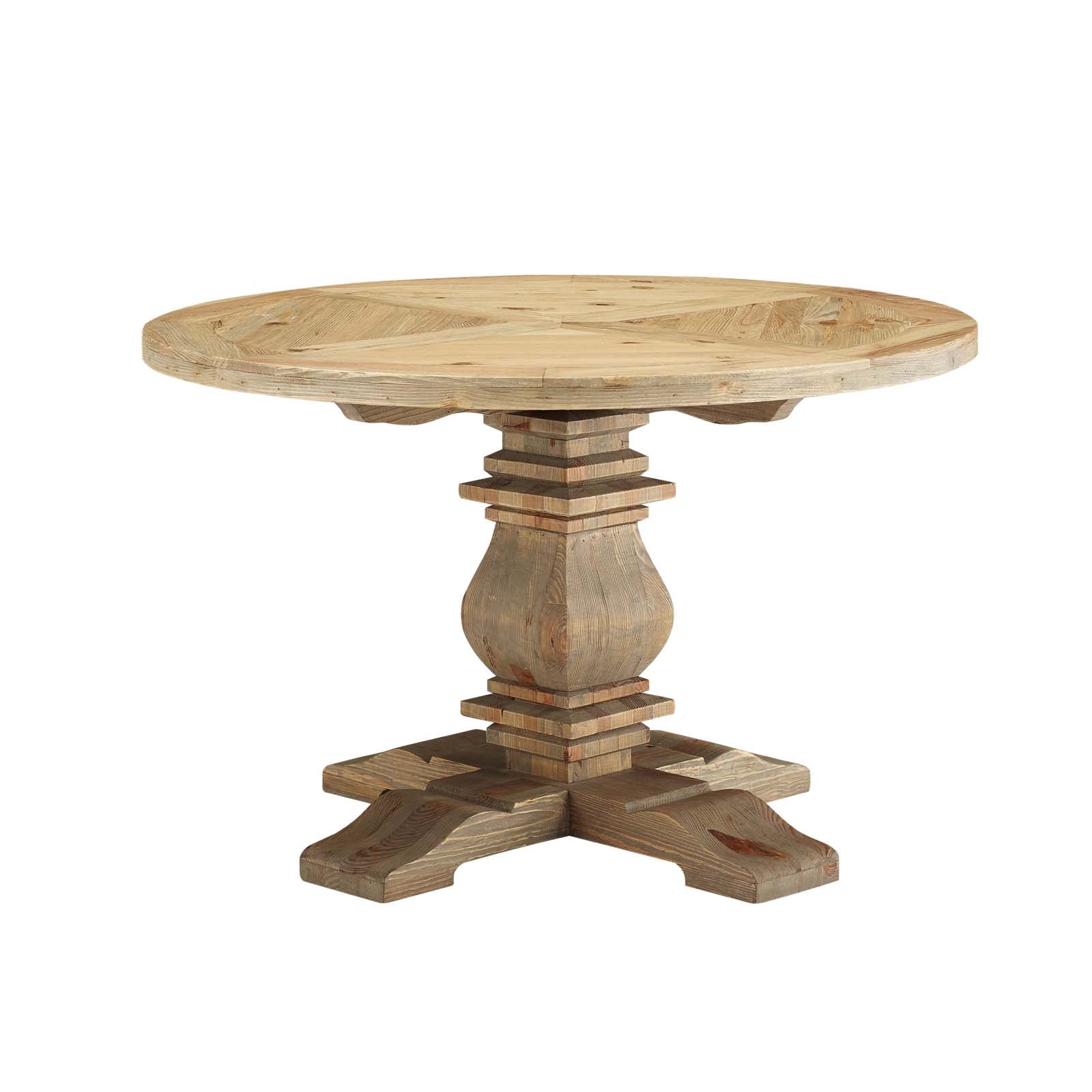 Column 47" Round Pine Wood Dining Table - East Shore Modern Home Furnishings