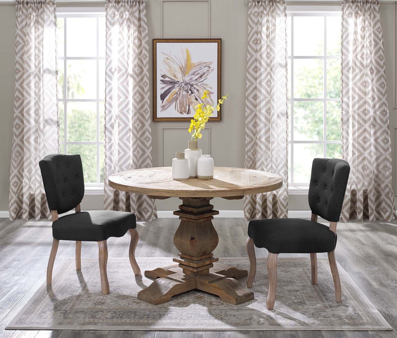 Column 47" Round Pine Wood Dining Table - East Shore Modern Home Furnishings