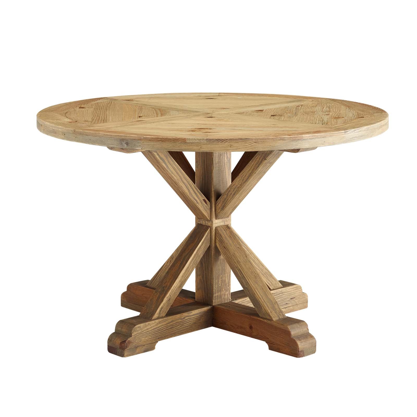 Stitch 47" Round Pine Wood Dining Table - East Shore Modern Home Furnishings