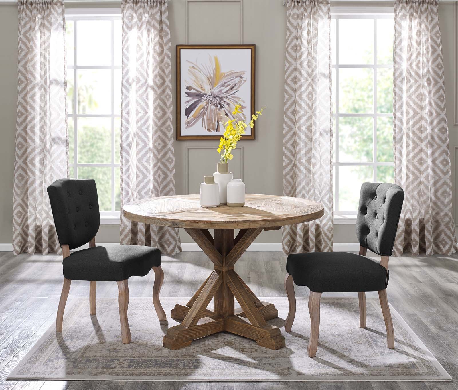 Stitch 47" Round Pine Wood Dining Table - East Shore Modern Home Furnishings