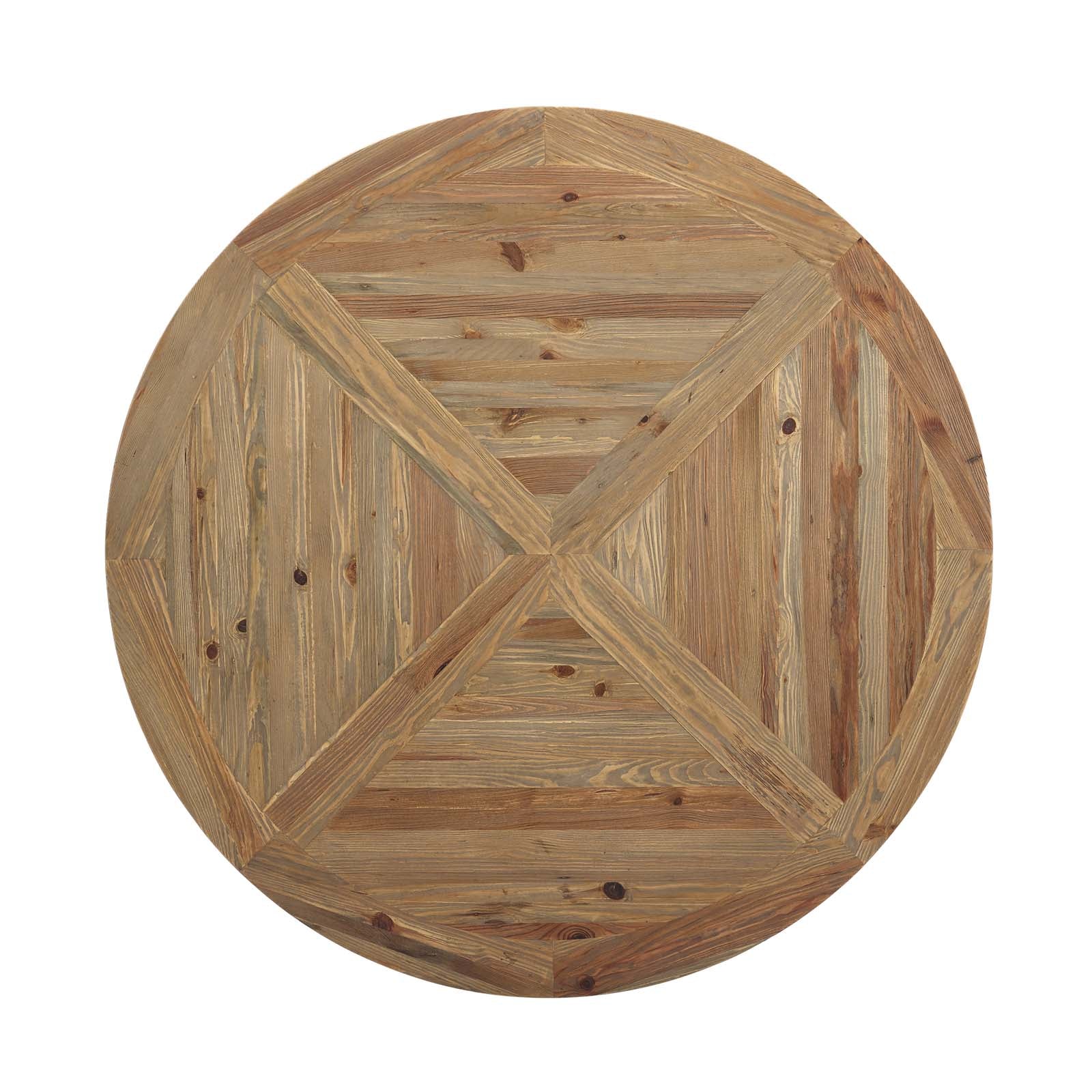 Column 59" Round Pine Wood Dining Table - East Shore Modern Home Furnishings