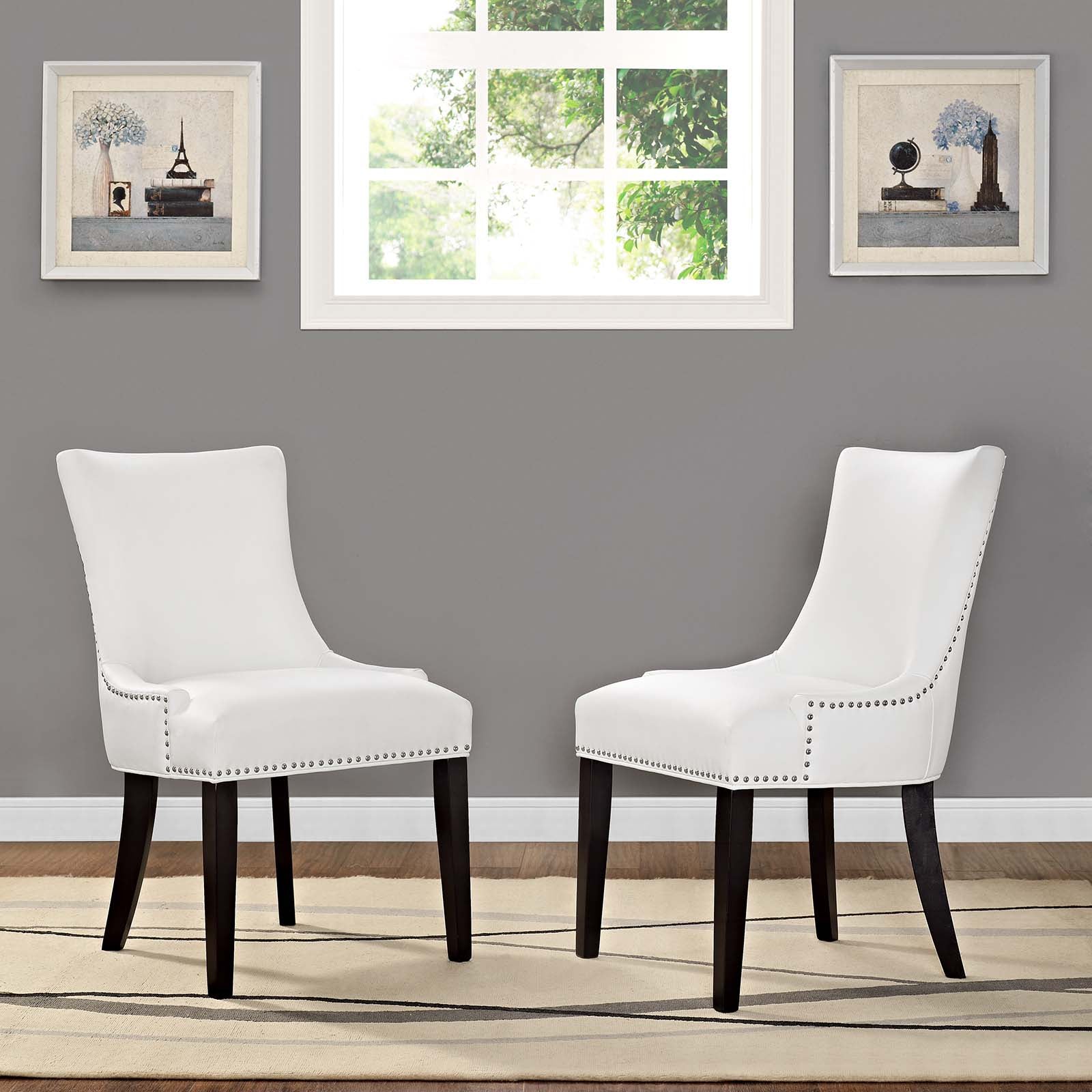 Marquis Dining Chair Faux Leather Set of 2 - East Shore Modern Home Furnishings