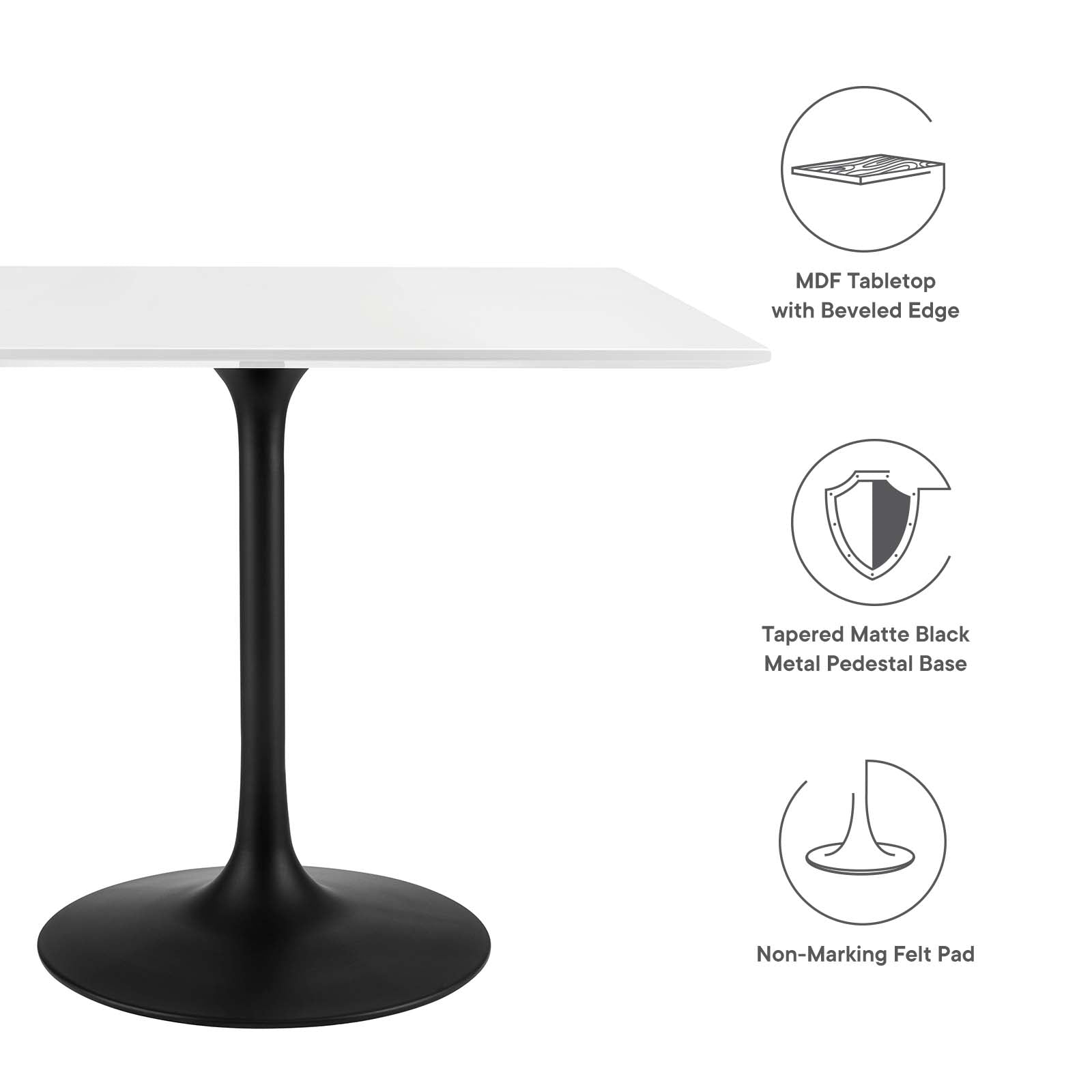 Lippa 36" Square Wood Top Dining Table - East Shore Modern Home Furnishings