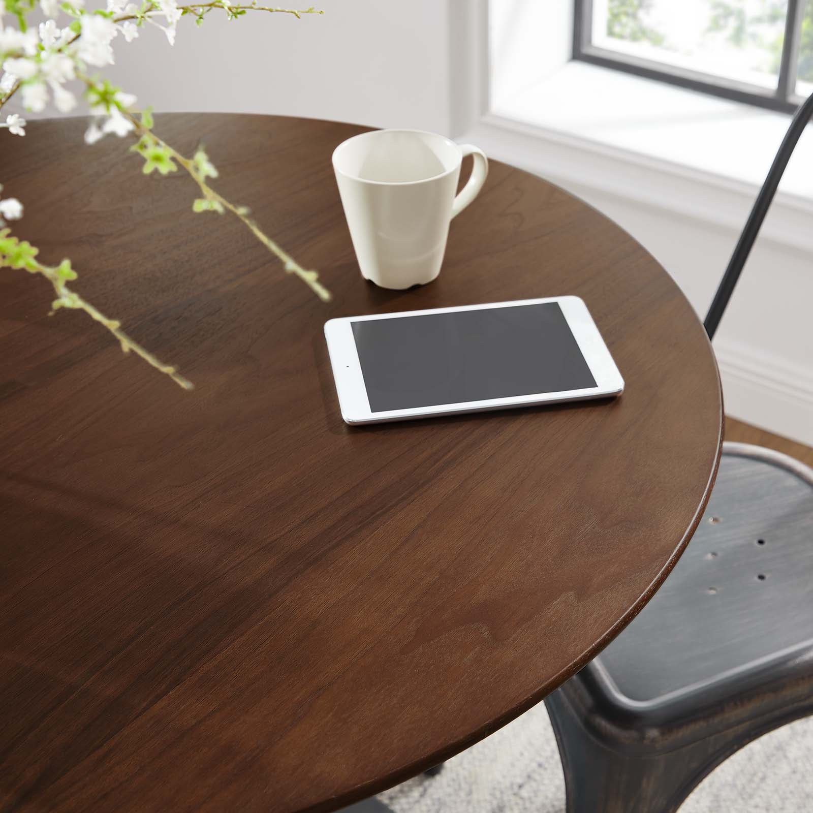 Lippa 36" Round Walnut Dining Table