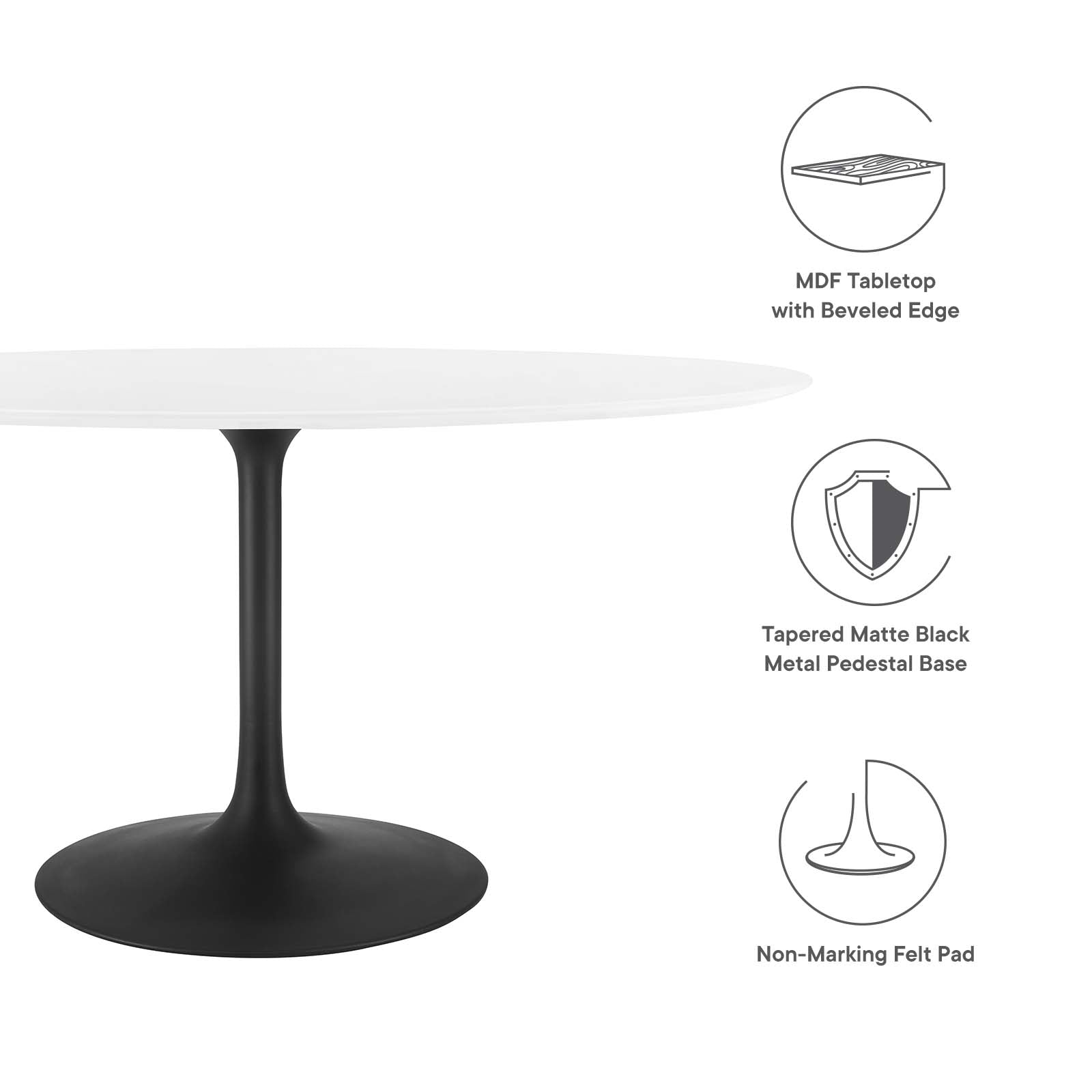 Lippa 60" Oval Wood Top Dining Table - East Shore Modern Home Furnishings
