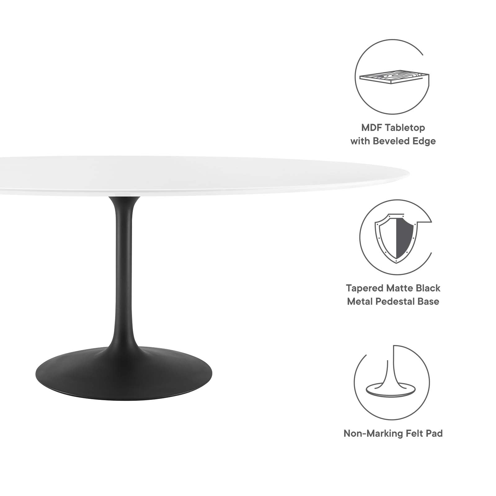 Lippa 78" Oval Wood Dining Table