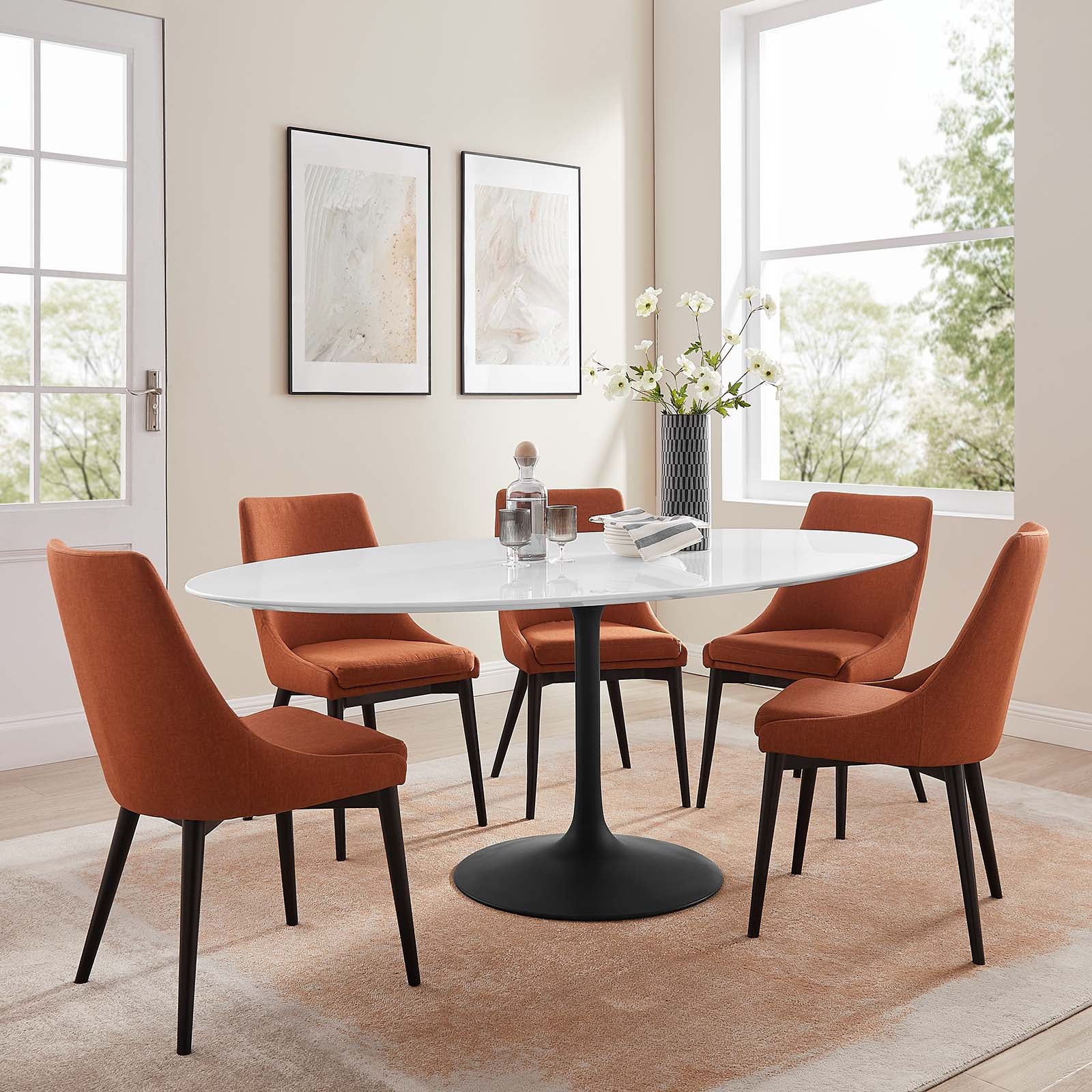 Lippa 78" Oval Wood Dining Table
