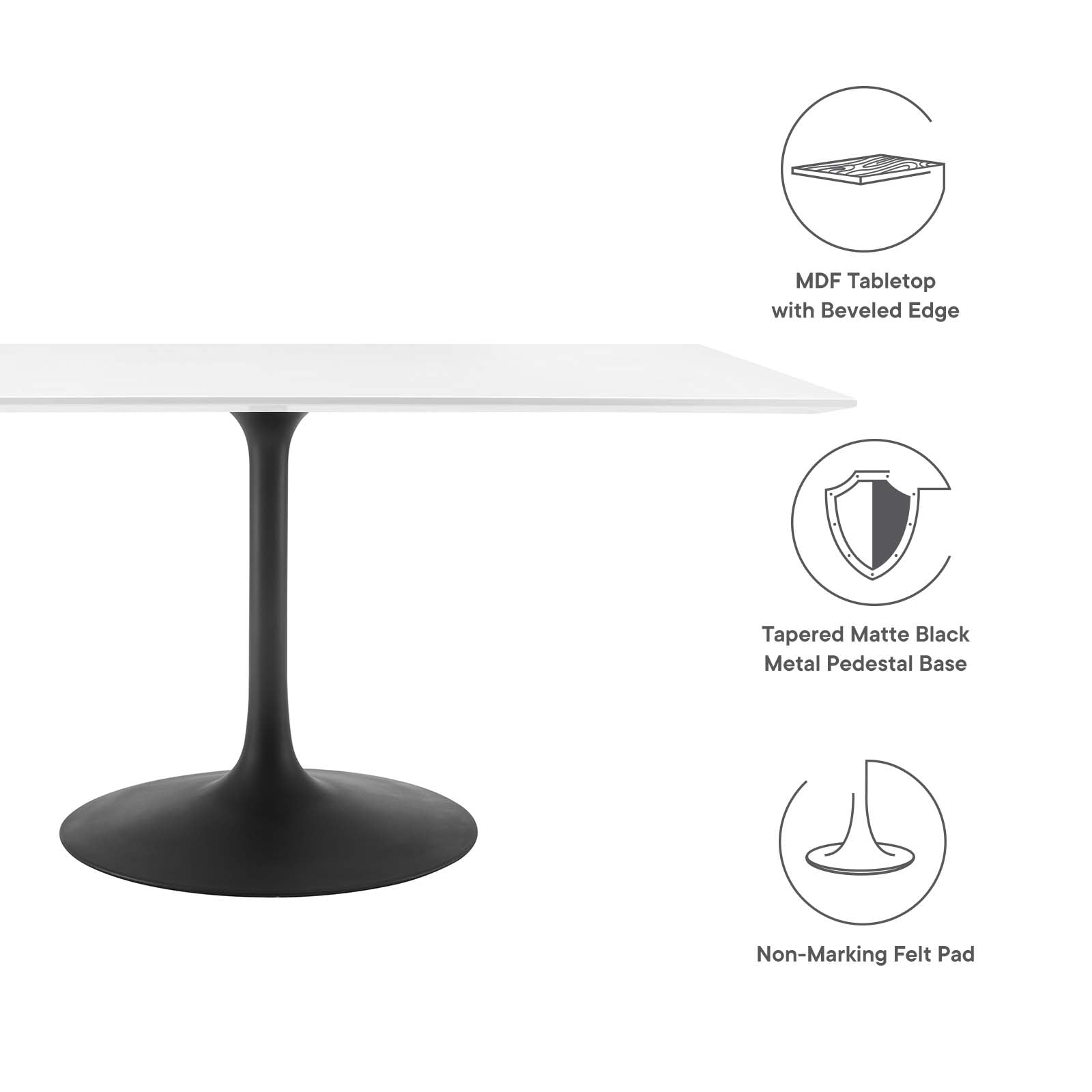 Lippa 60" Rectangle Wood Dining Table - East Shore Modern Home Furnishings