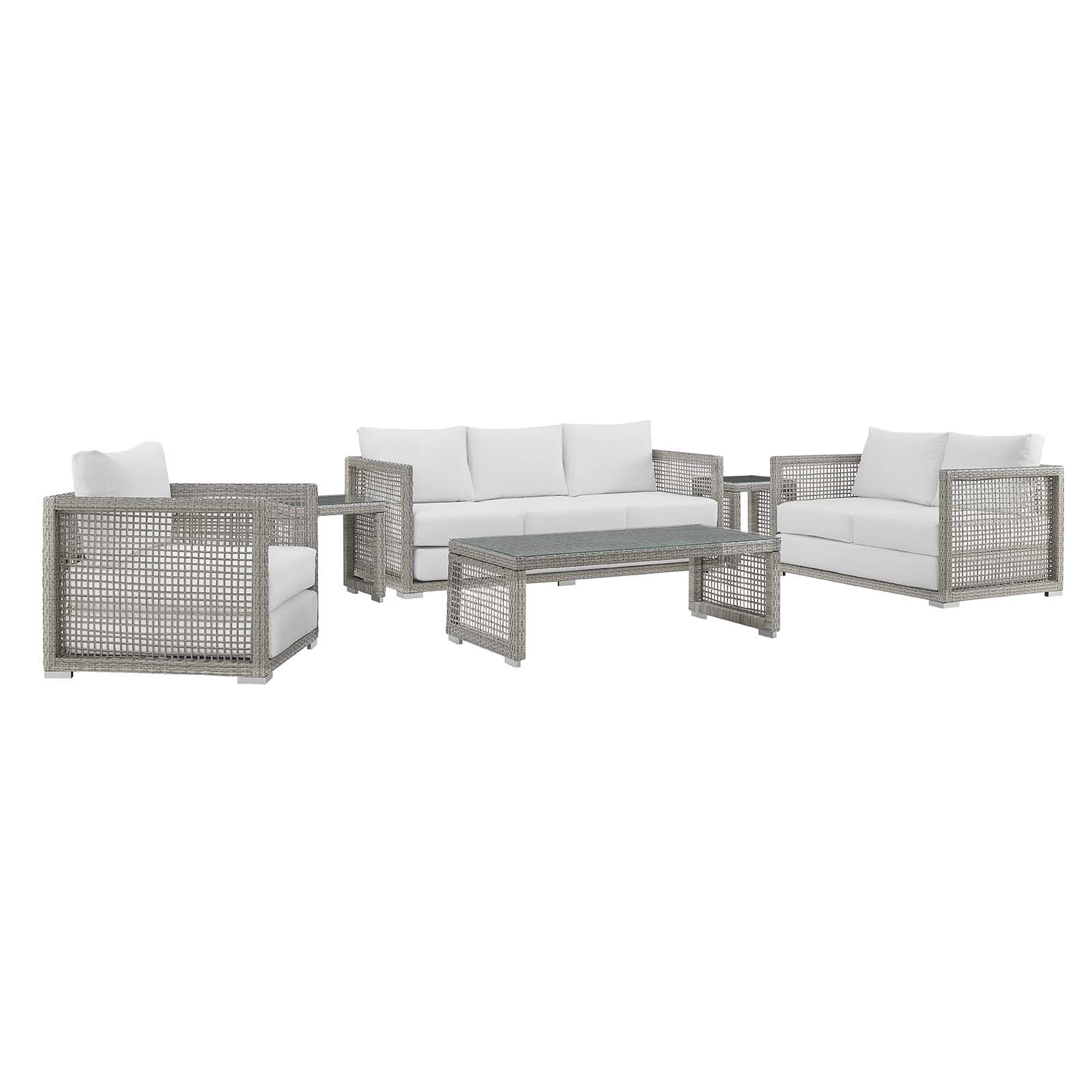 Aura 6 Piece Outdoor Patio Wicker Rattan Set - East Shore Modern Home Furnishings