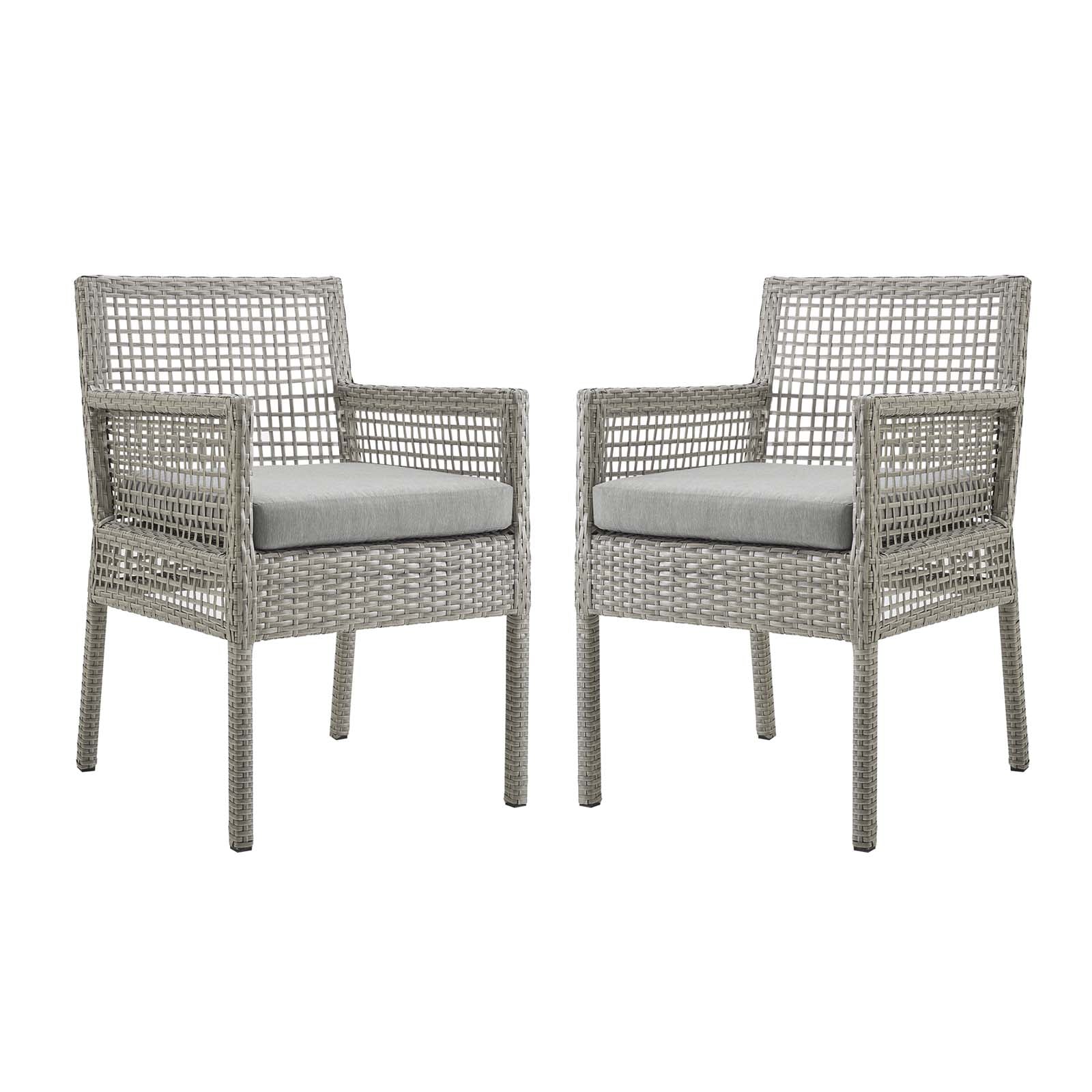 Aura Dining Armchair Outdoor Patio Wicker Rattan Set of 2 - East Shore Modern Home Furnishings