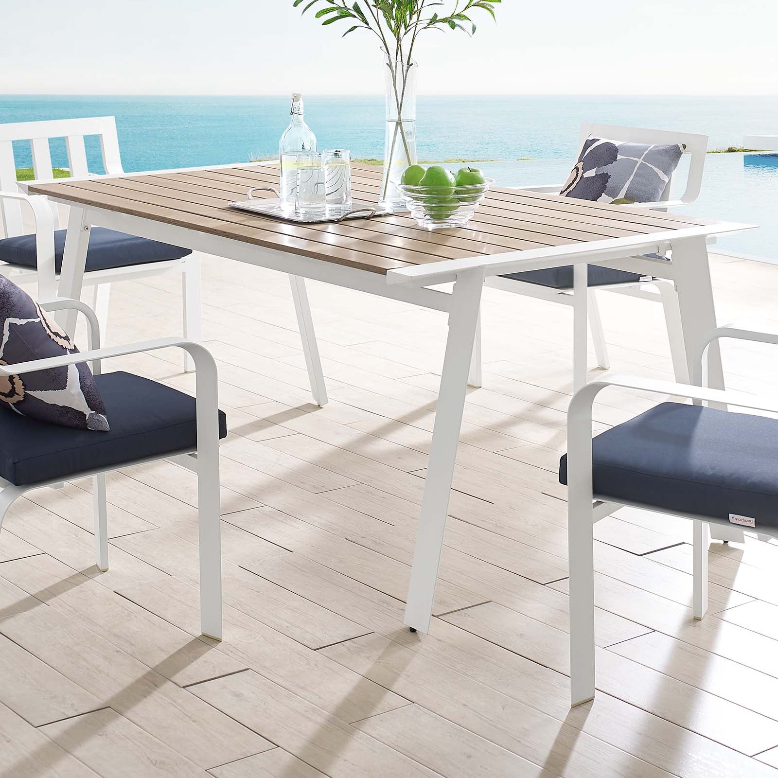Roanoke 73" Outdoor Patio Aluminum Dining Table - East Shore Modern Home Furnishings