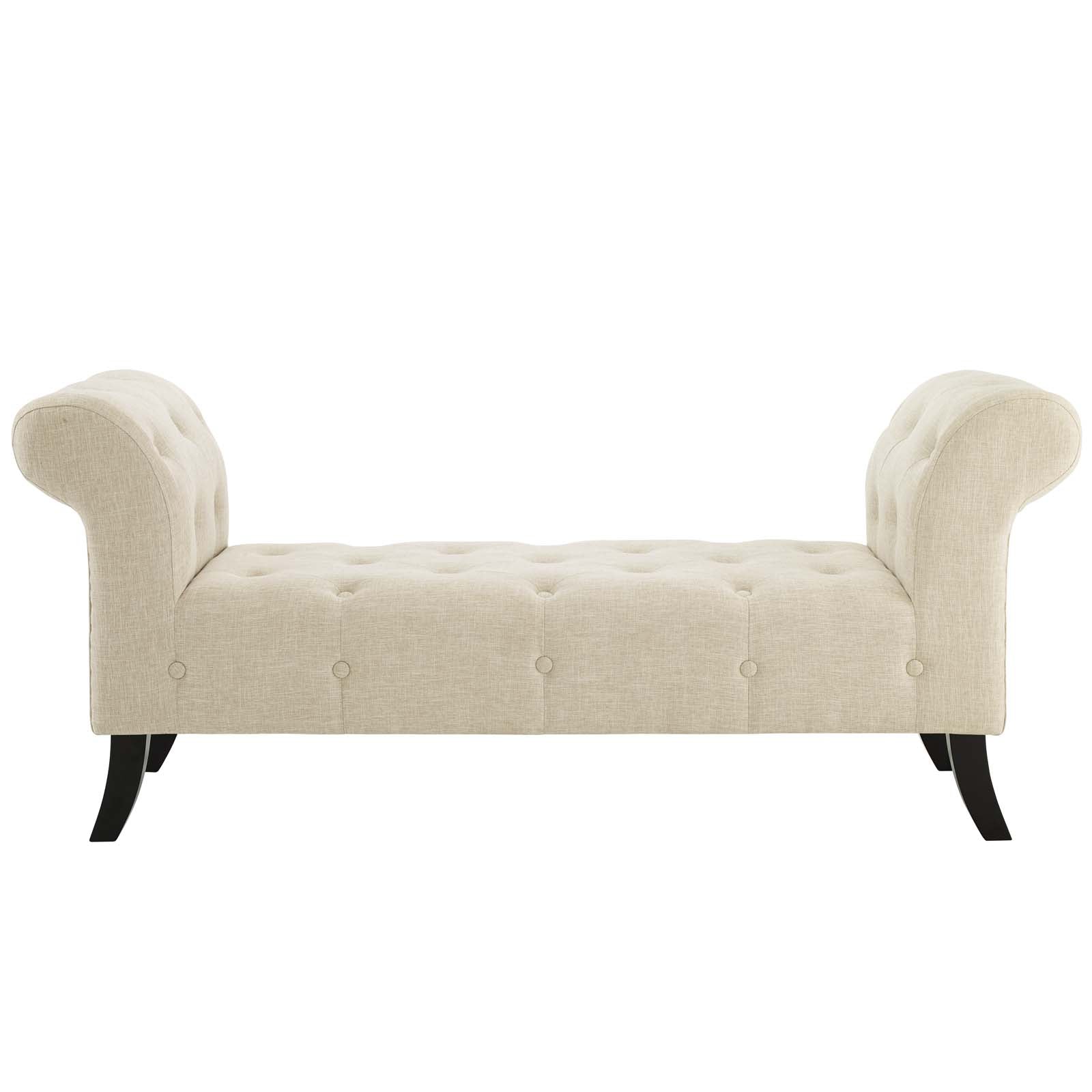 Evince Button Tufted Accent Upholstered Fabric Bench - East Shore Modern Home Furnishings