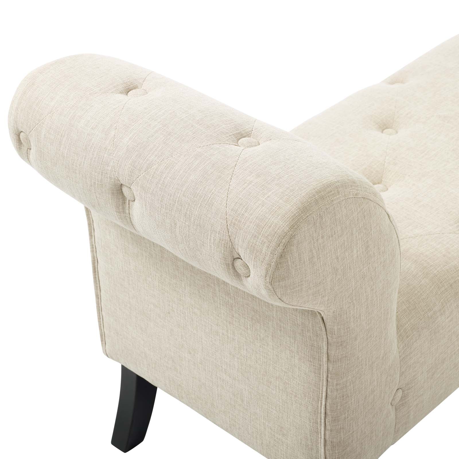 Evince Button Tufted Accent Upholstered Fabric Bench - East Shore Modern Home Furnishings