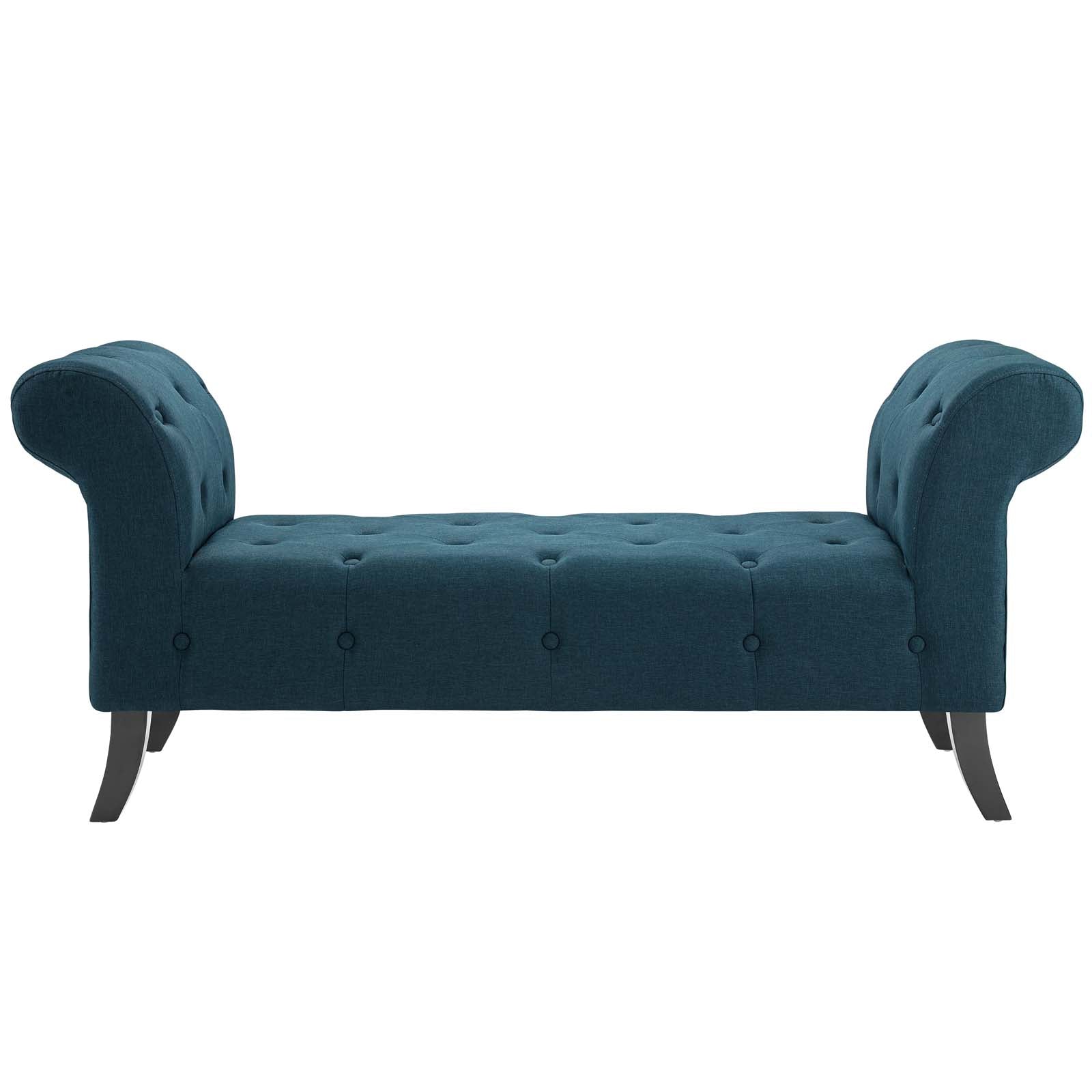 Evince Button Tufted Accent Upholstered Fabric Bench - East Shore Modern Home Furnishings