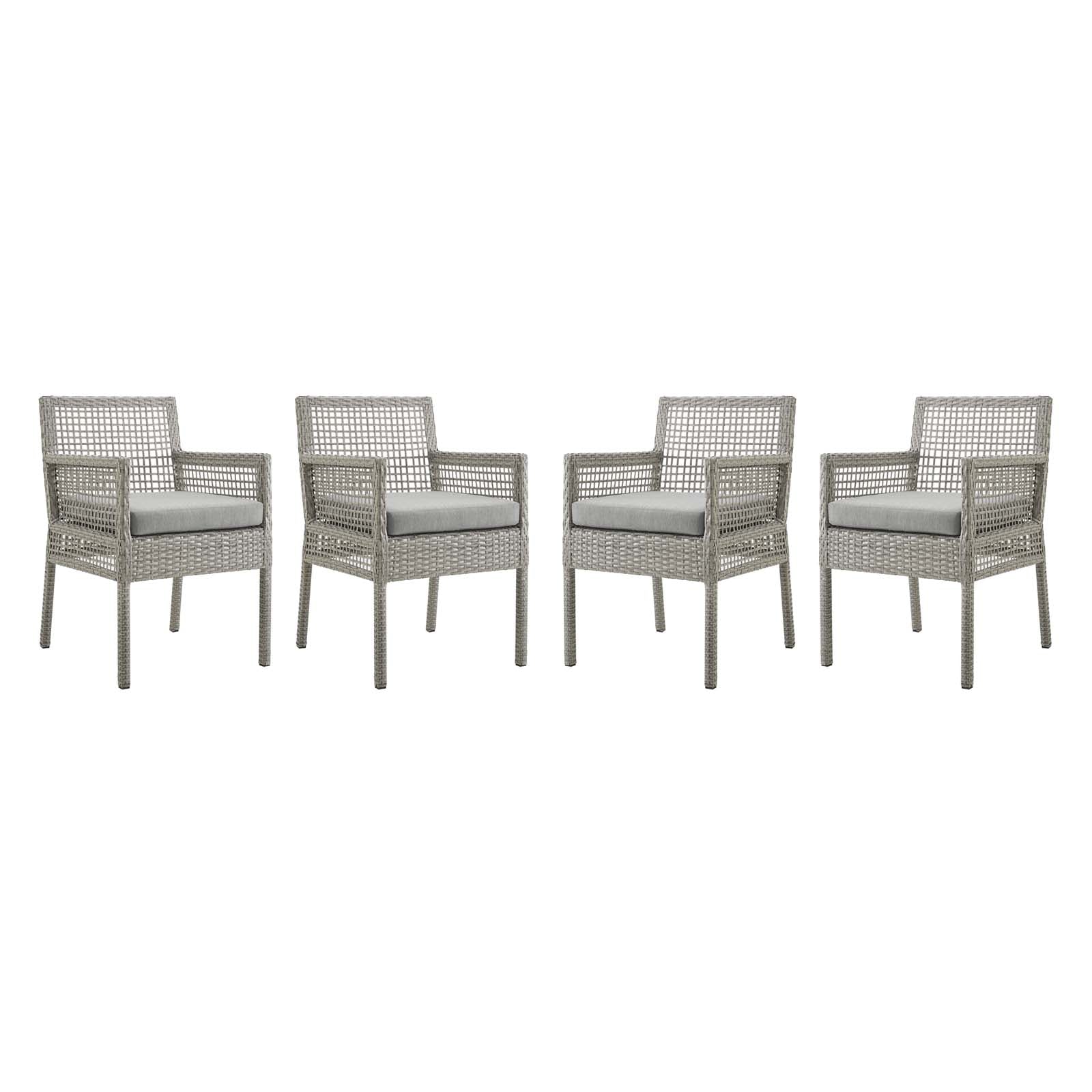 Aura Dining Armchair Outdoor Patio Wicker Rattan Set of 4 - East Shore Modern Home Furnishings