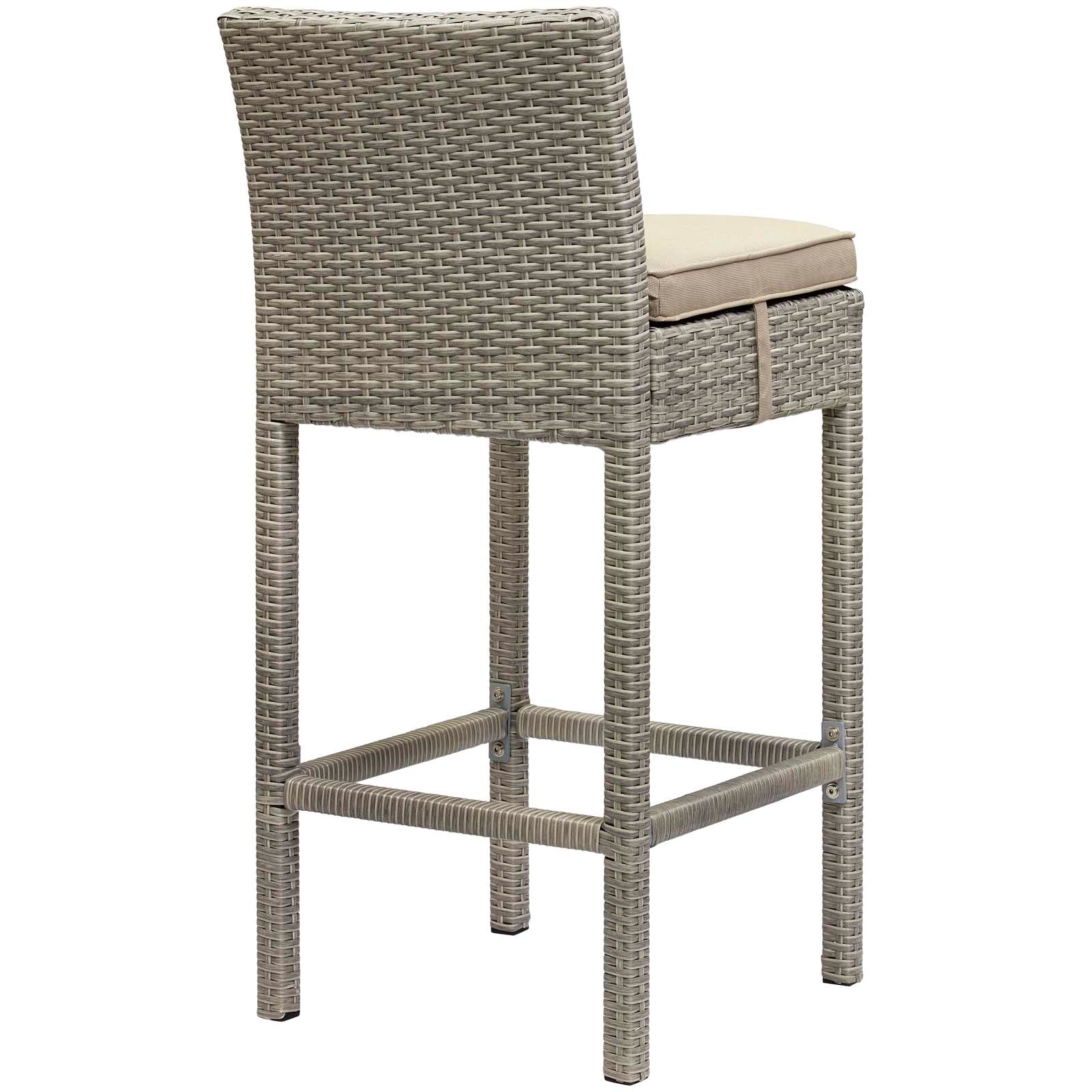 Conduit Bar Stool Outdoor Patio Wicker Rattan Set of 4 - East Shore Modern Home Furnishings