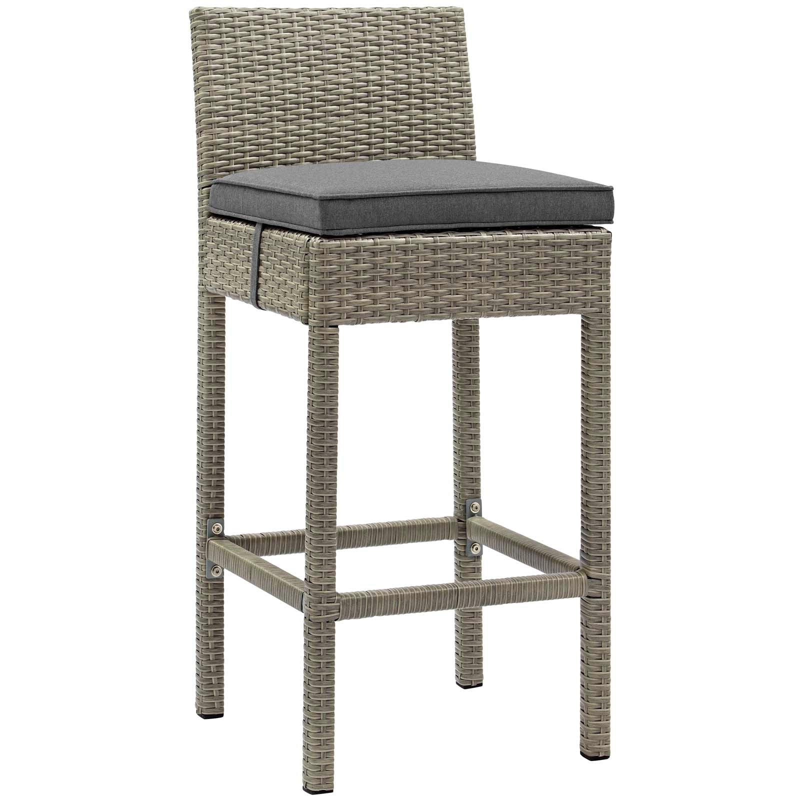 Conduit Bar Stool Outdoor Patio Wicker Rattan Set of 4 - East Shore Modern Home Furnishings