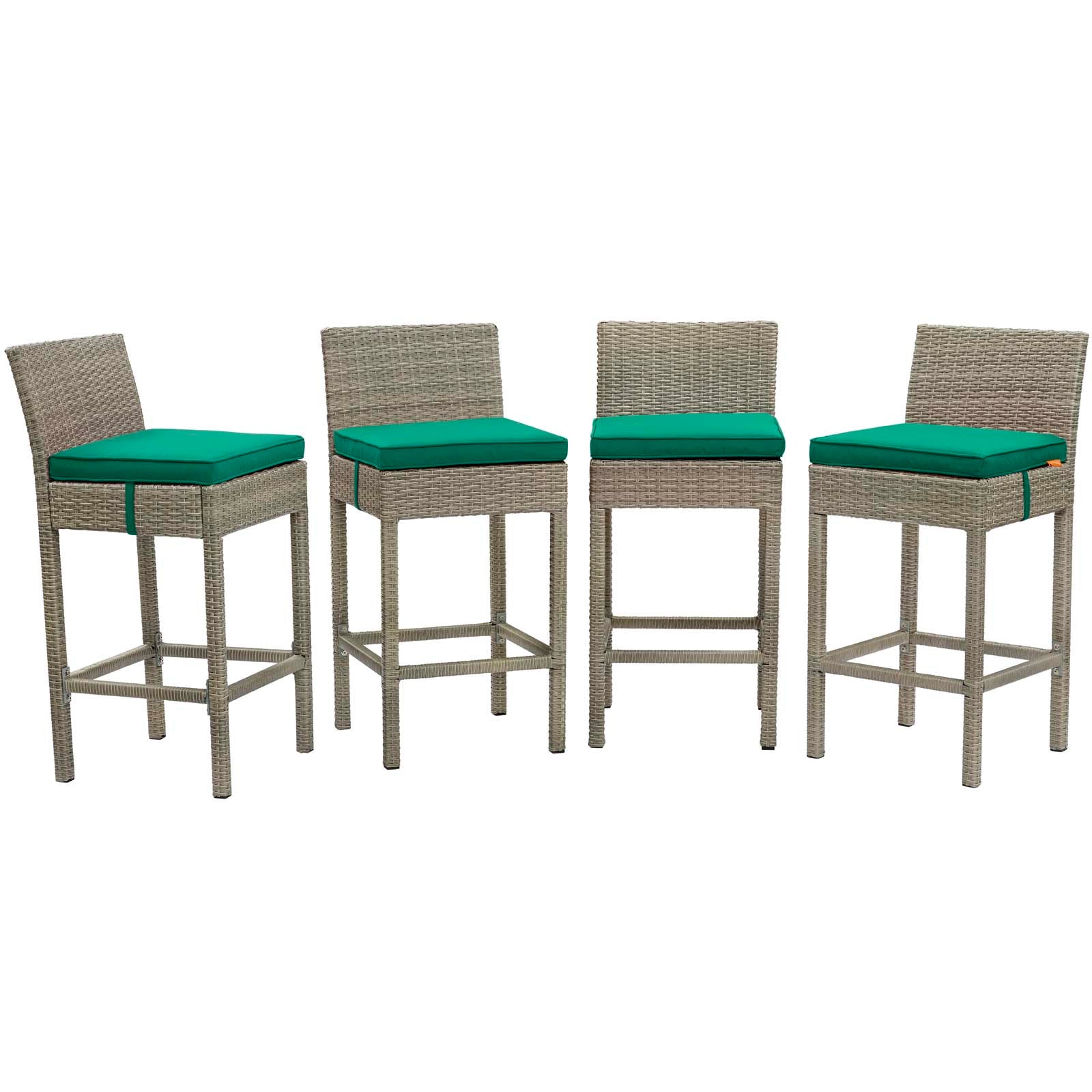 Conduit Bar Stool Outdoor Patio Wicker Rattan Set of 4 - East Shore Modern Home Furnishings