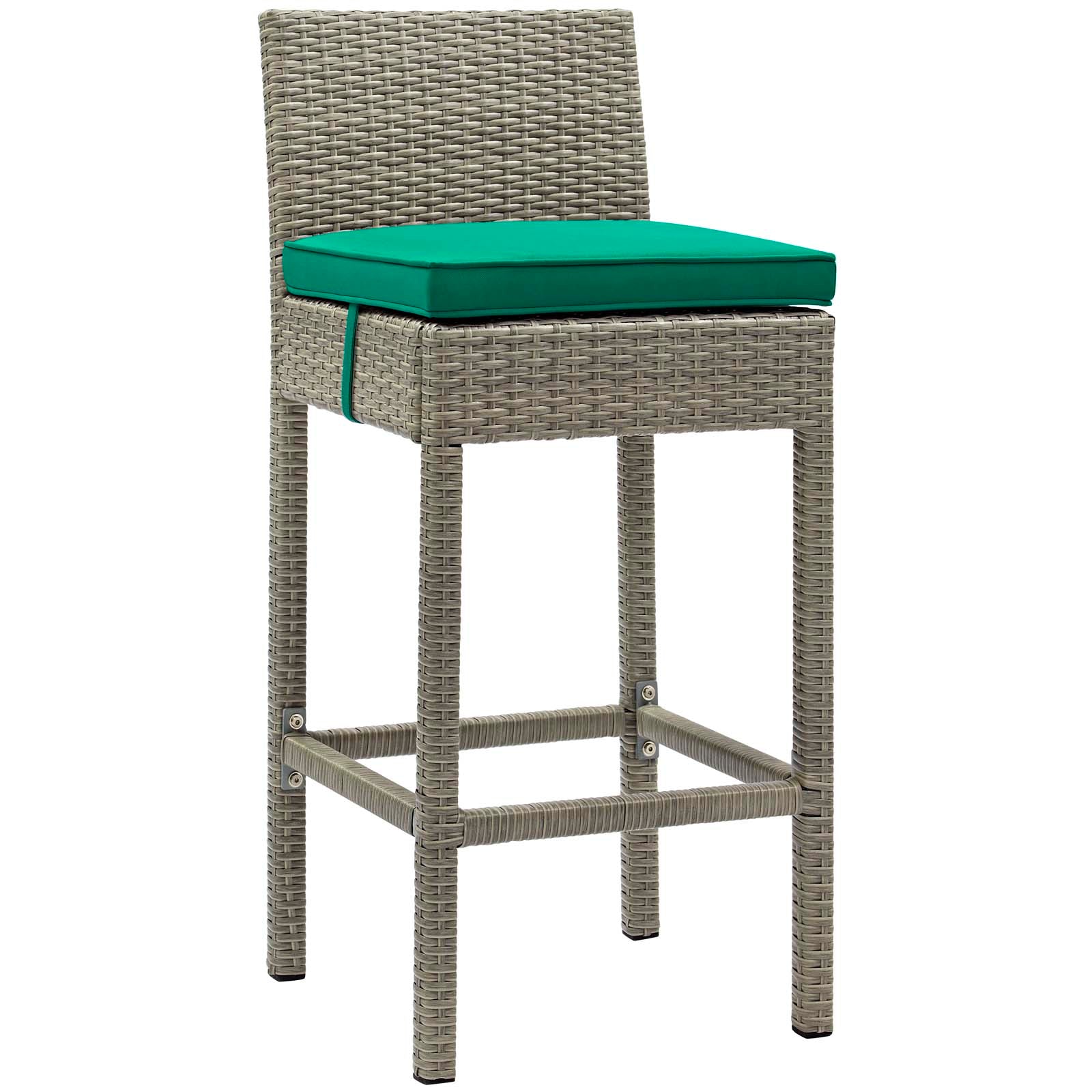 Conduit Bar Stool Outdoor Patio Wicker Rattan Set of 4 - East Shore Modern Home Furnishings