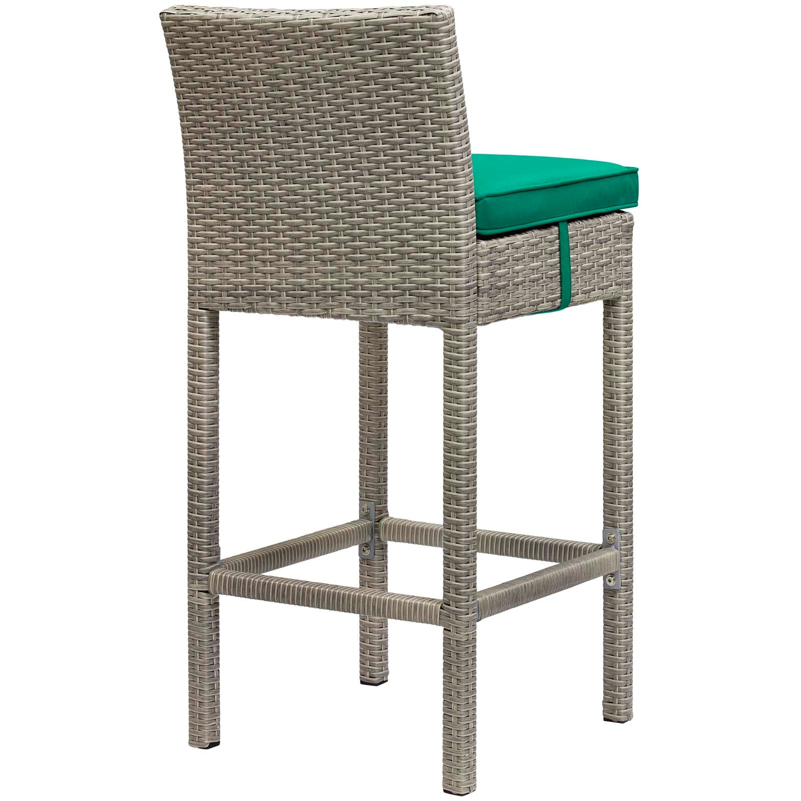 Conduit Bar Stool Outdoor Patio Wicker Rattan Set of 4 - East Shore Modern Home Furnishings