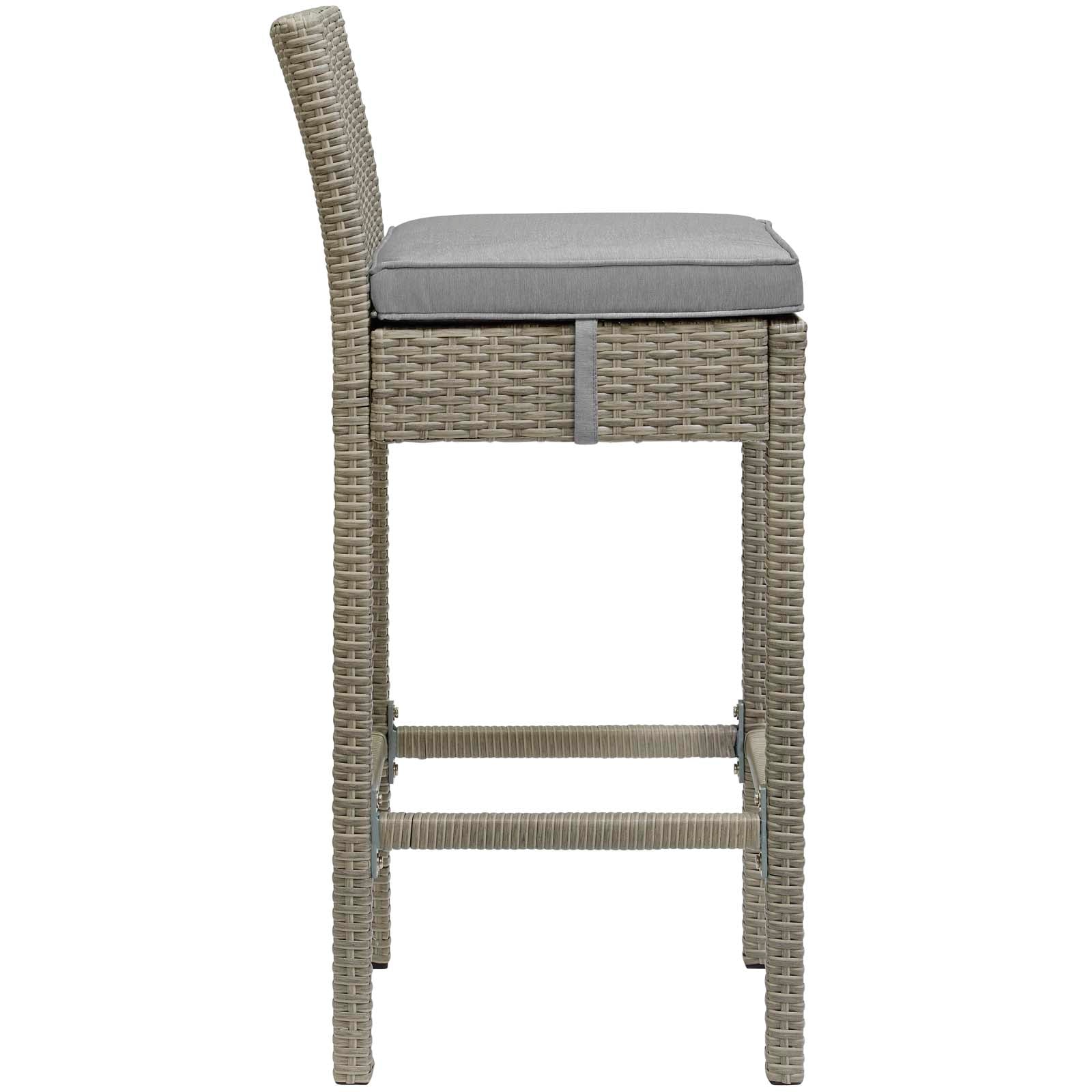 Conduit Bar Stool Outdoor Patio Wicker Rattan Set of 4 - East Shore Modern Home Furnishings