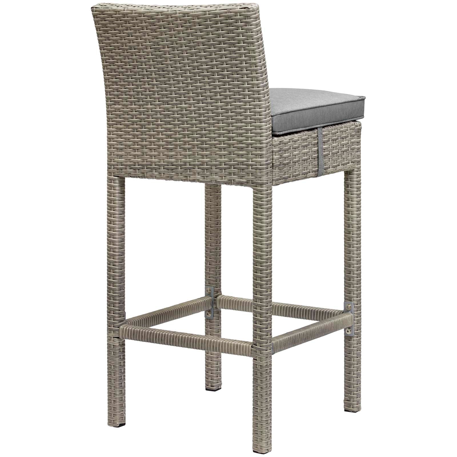 Conduit Bar Stool Outdoor Patio Wicker Rattan Set of 4 - East Shore Modern Home Furnishings