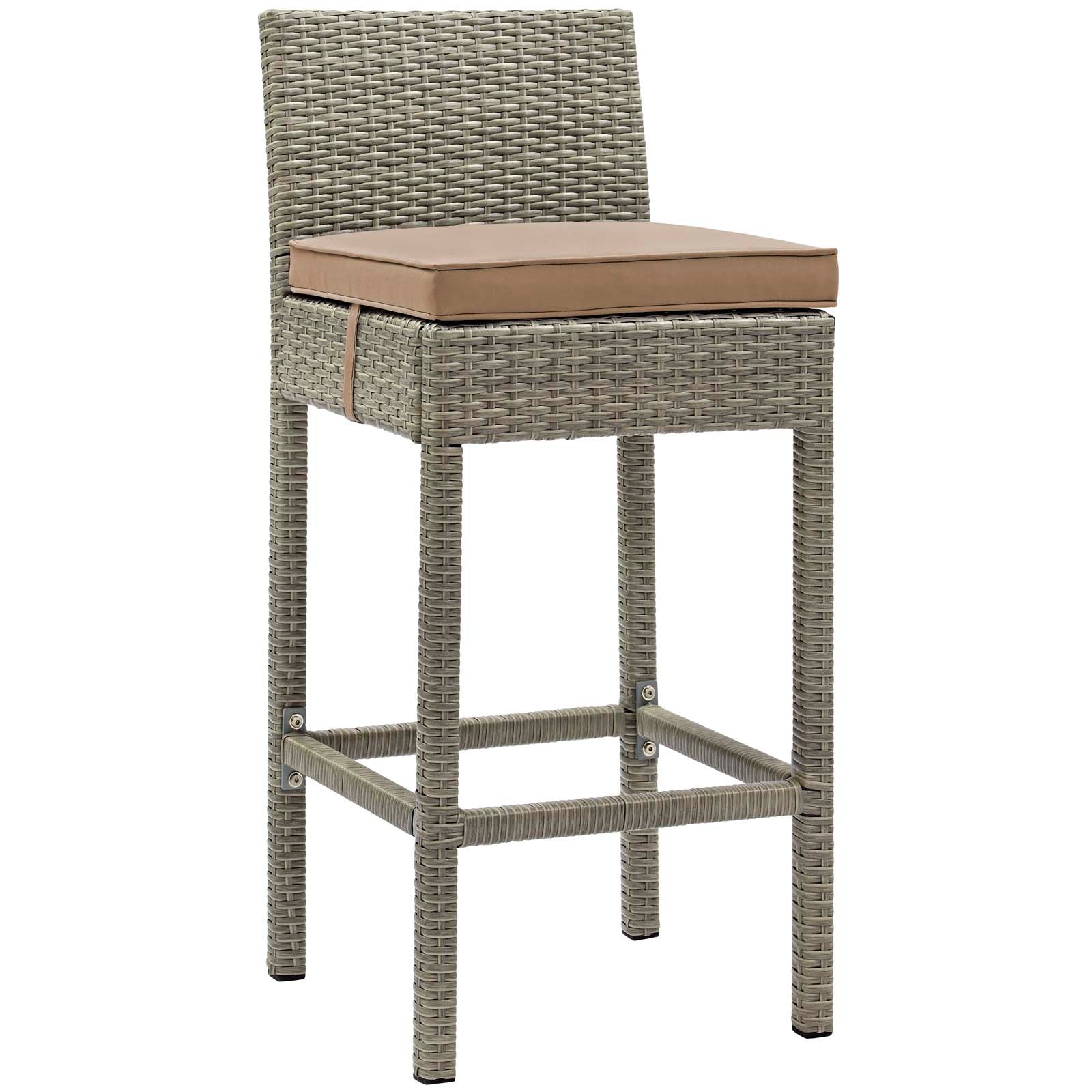 Conduit Bar Stool Outdoor Patio Wicker Rattan Set of 4 - East Shore Modern Home Furnishings