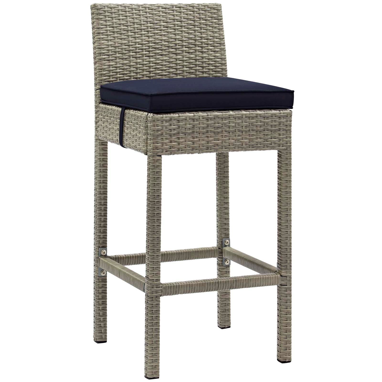 Conduit Bar Stool Outdoor Patio Wicker Rattan Set of 4 - East Shore Modern Home Furnishings