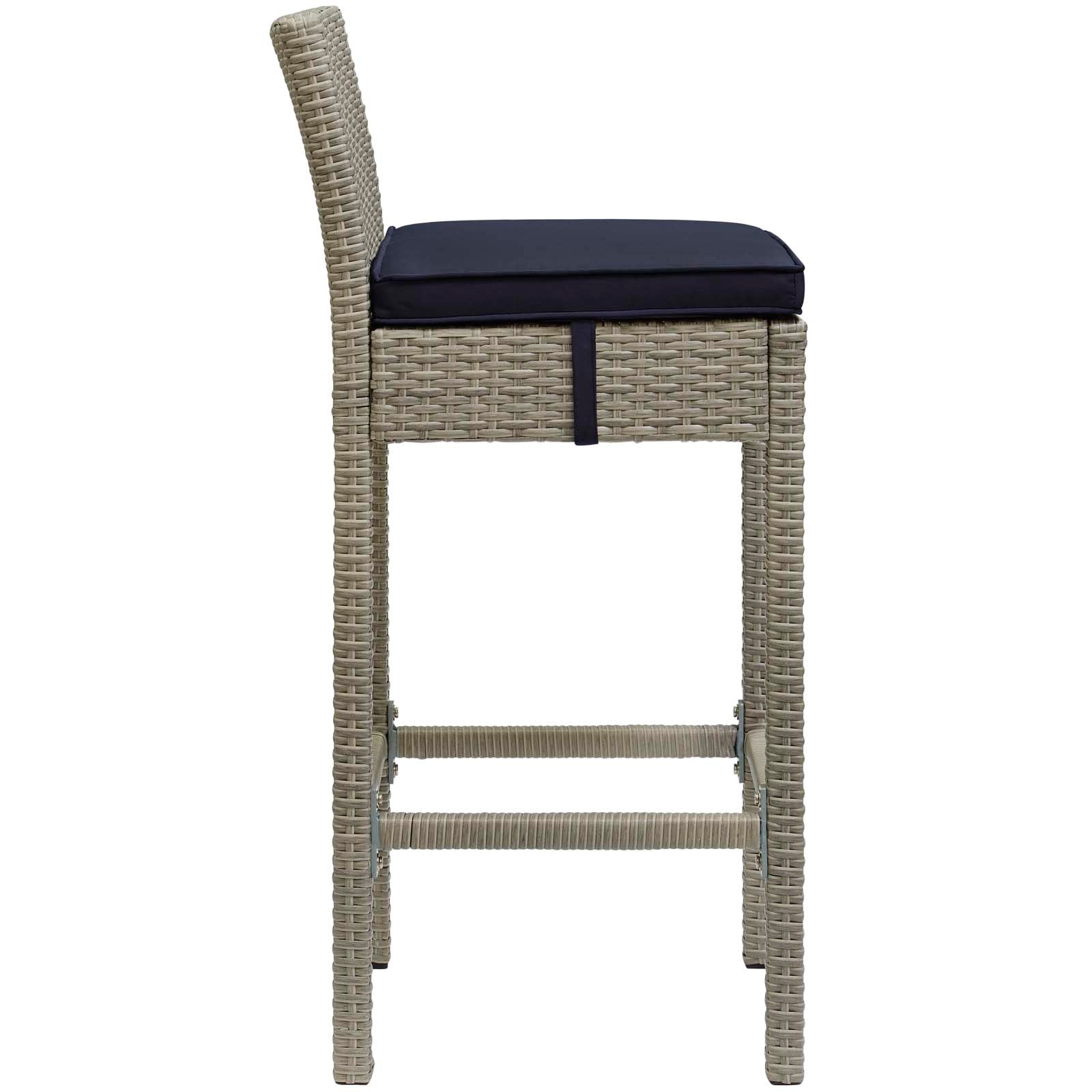 Conduit Bar Stool Outdoor Patio Wicker Rattan Set of 4 - East Shore Modern Home Furnishings