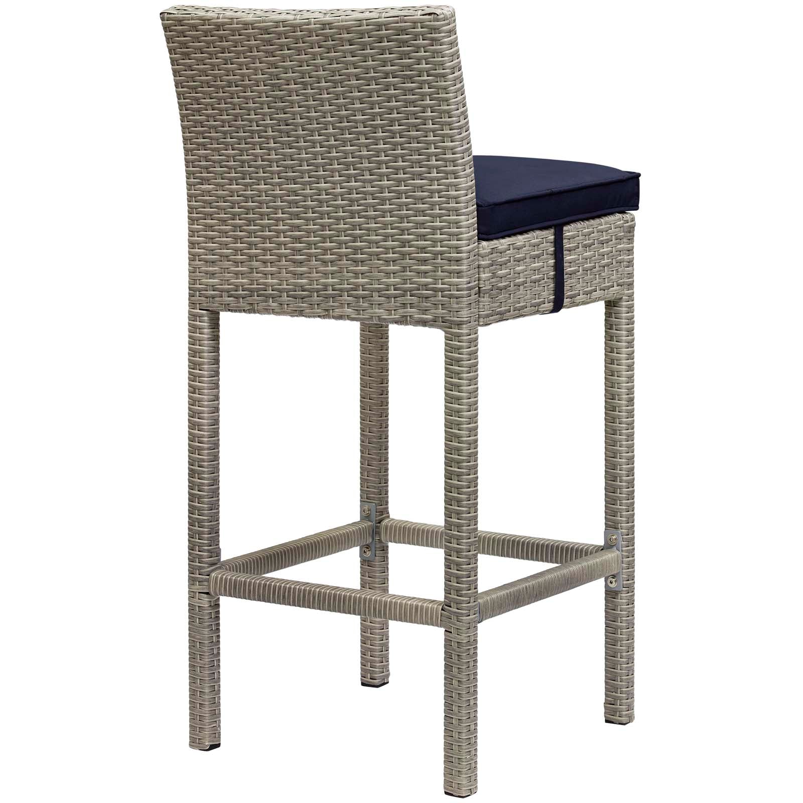 Conduit Bar Stool Outdoor Patio Wicker Rattan Set of 4 - East Shore Modern Home Furnishings