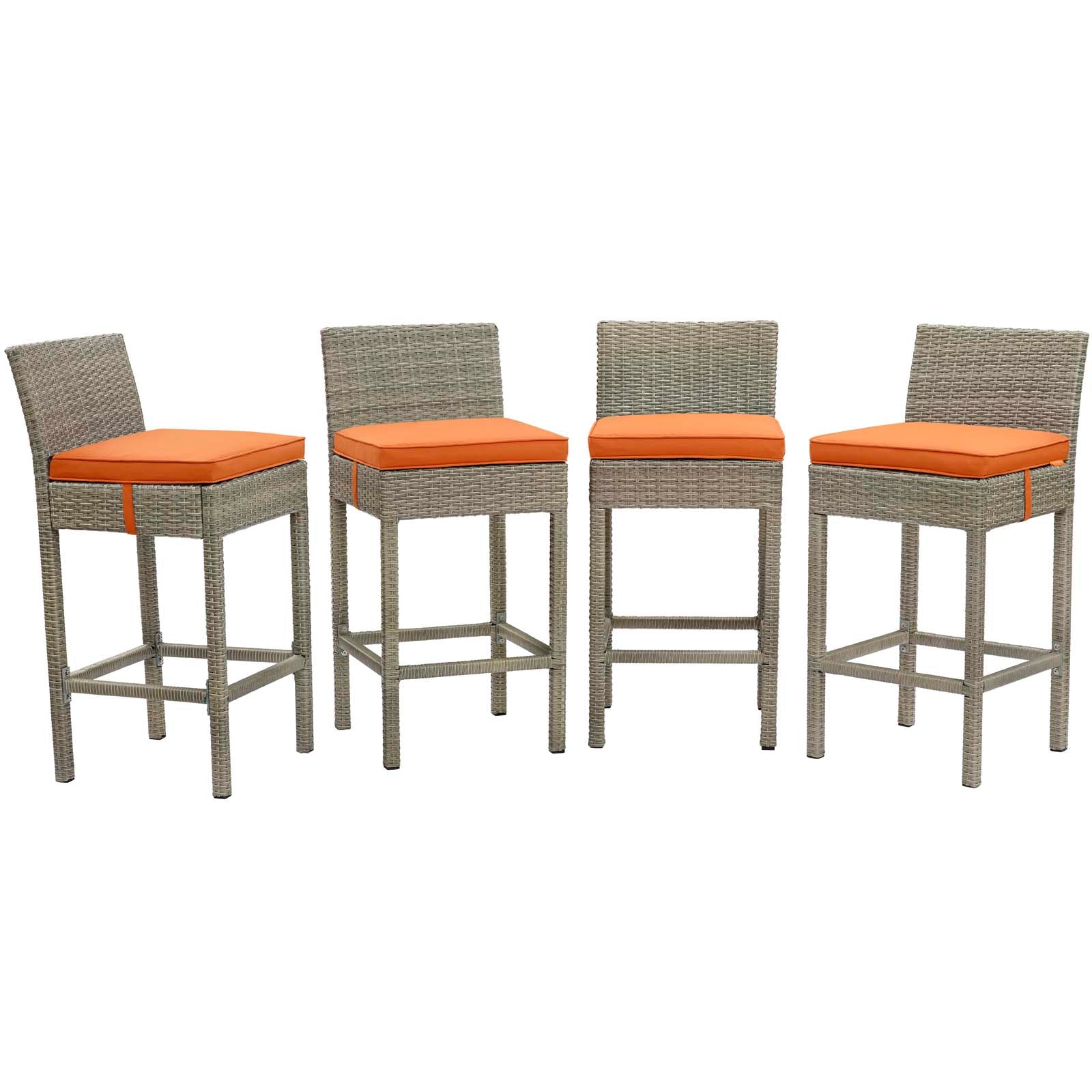 Conduit Bar Stool Outdoor Patio Wicker Rattan Set of 4 - East Shore Modern Home Furnishings