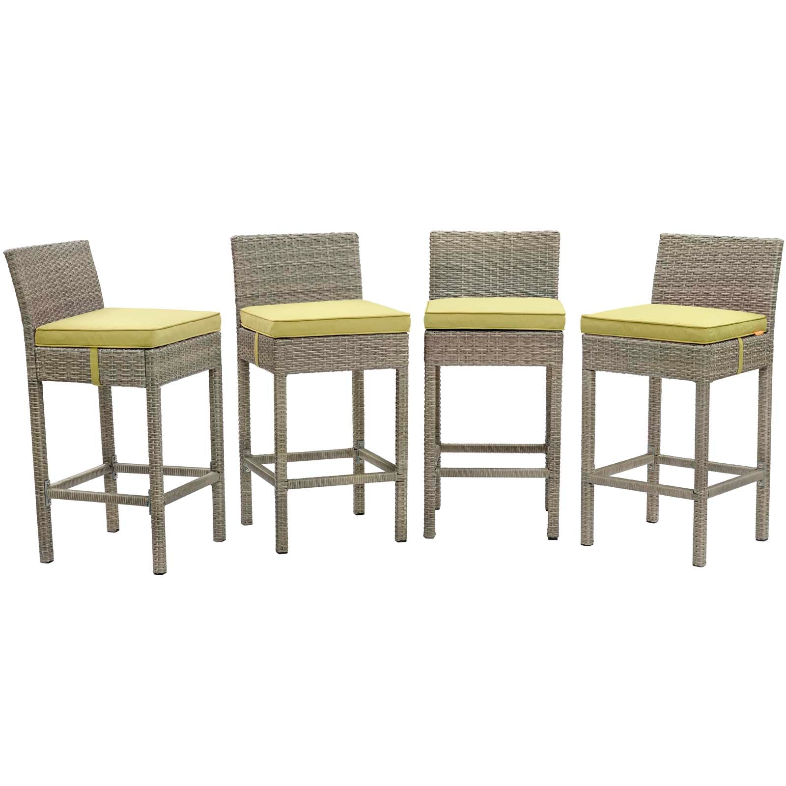 Conduit Bar Stool Outdoor Patio Wicker Rattan Set of 4 - East Shore Modern Home Furnishings