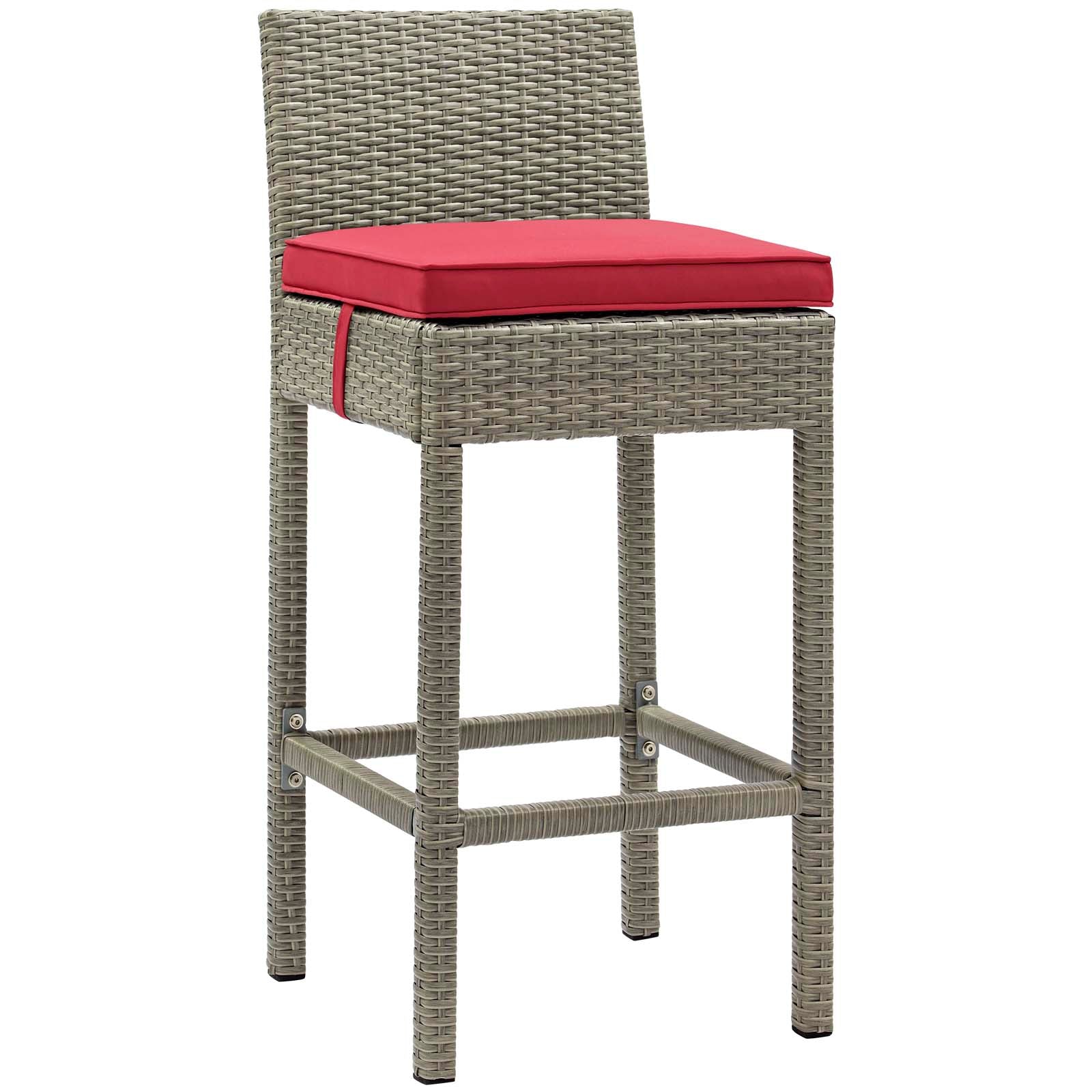 Conduit Bar Stool Outdoor Patio Wicker Rattan Set of 4 - East Shore Modern Home Furnishings