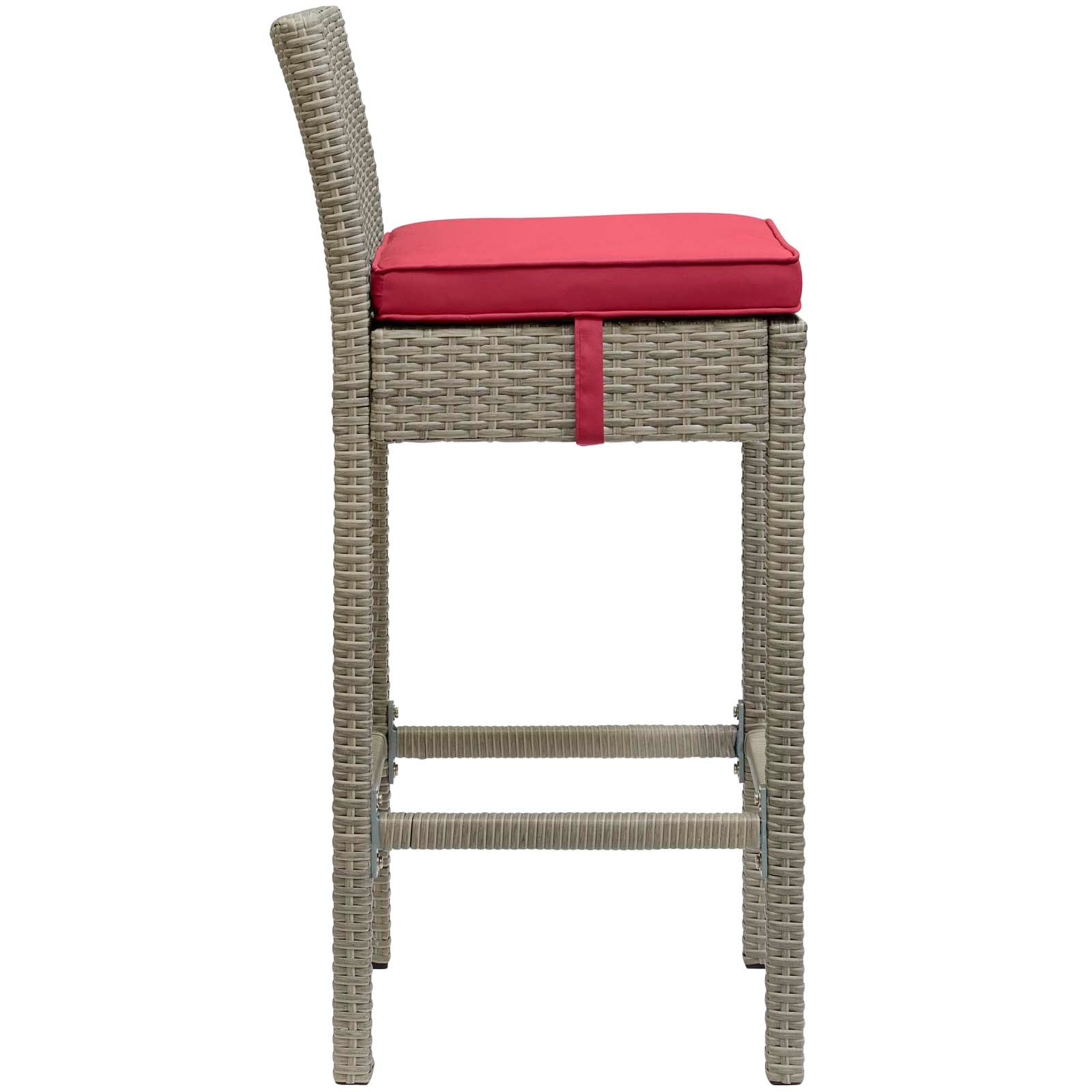 Conduit Bar Stool Outdoor Patio Wicker Rattan Set of 4 - East Shore Modern Home Furnishings