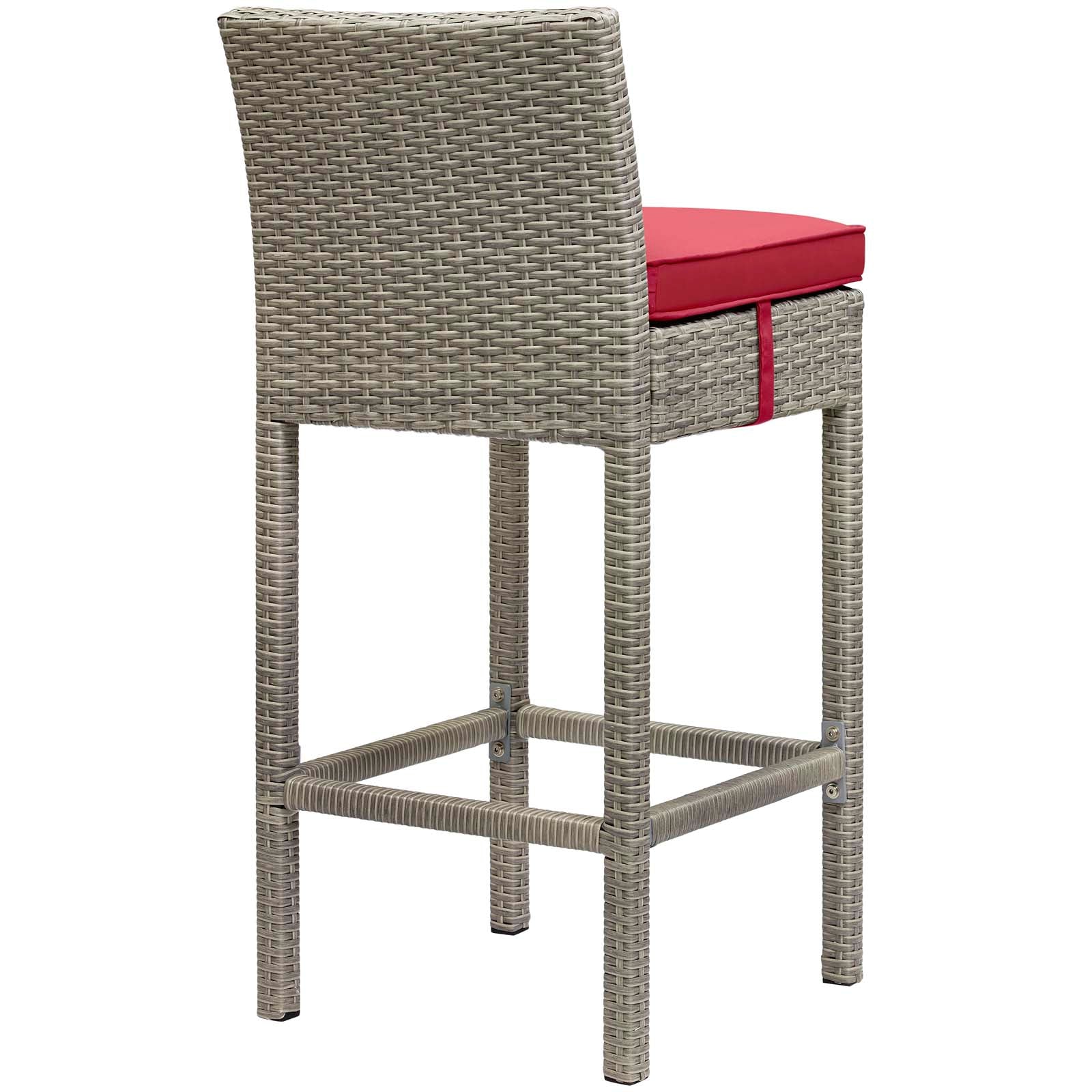 Conduit Bar Stool Outdoor Patio Wicker Rattan Set of 4 - East Shore Modern Home Furnishings