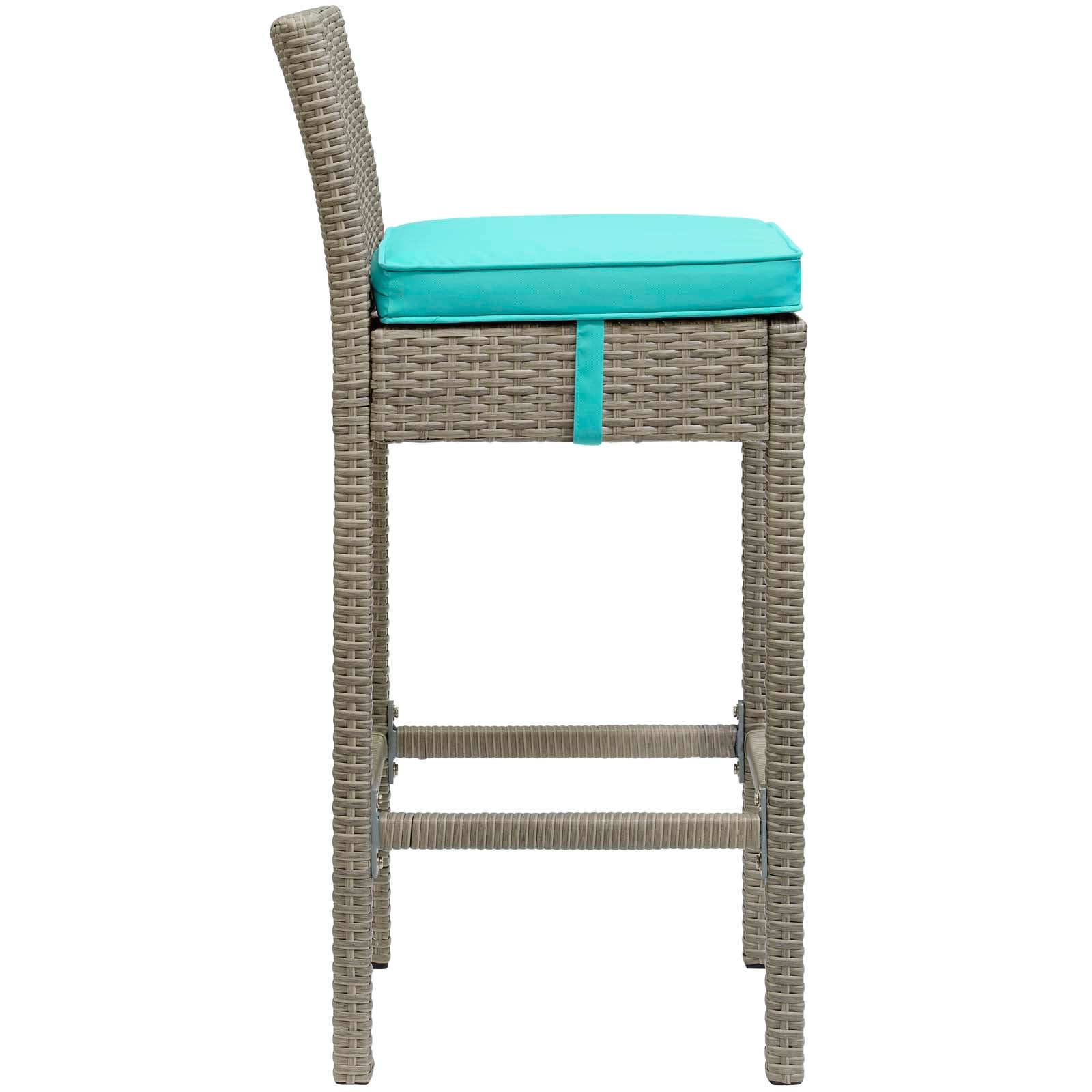 Conduit Bar Stool Outdoor Patio Wicker Rattan Set of 4 - East Shore Modern Home Furnishings