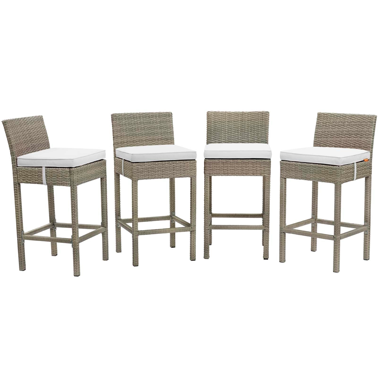 Conduit Bar Stool Outdoor Patio Wicker Rattan Set of 4 - East Shore Modern Home Furnishings