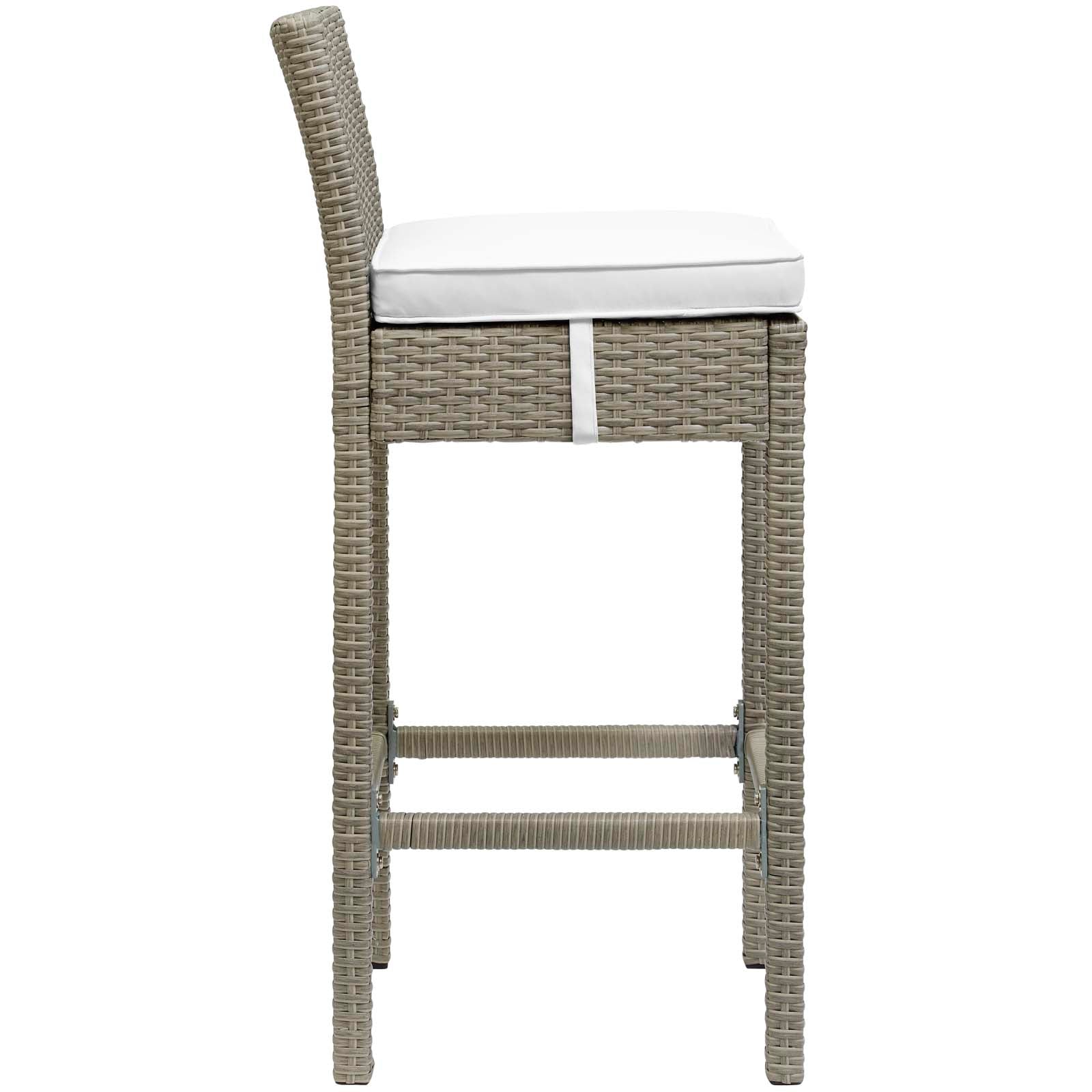 Conduit Bar Stool Outdoor Patio Wicker Rattan Set of 4 - East Shore Modern Home Furnishings